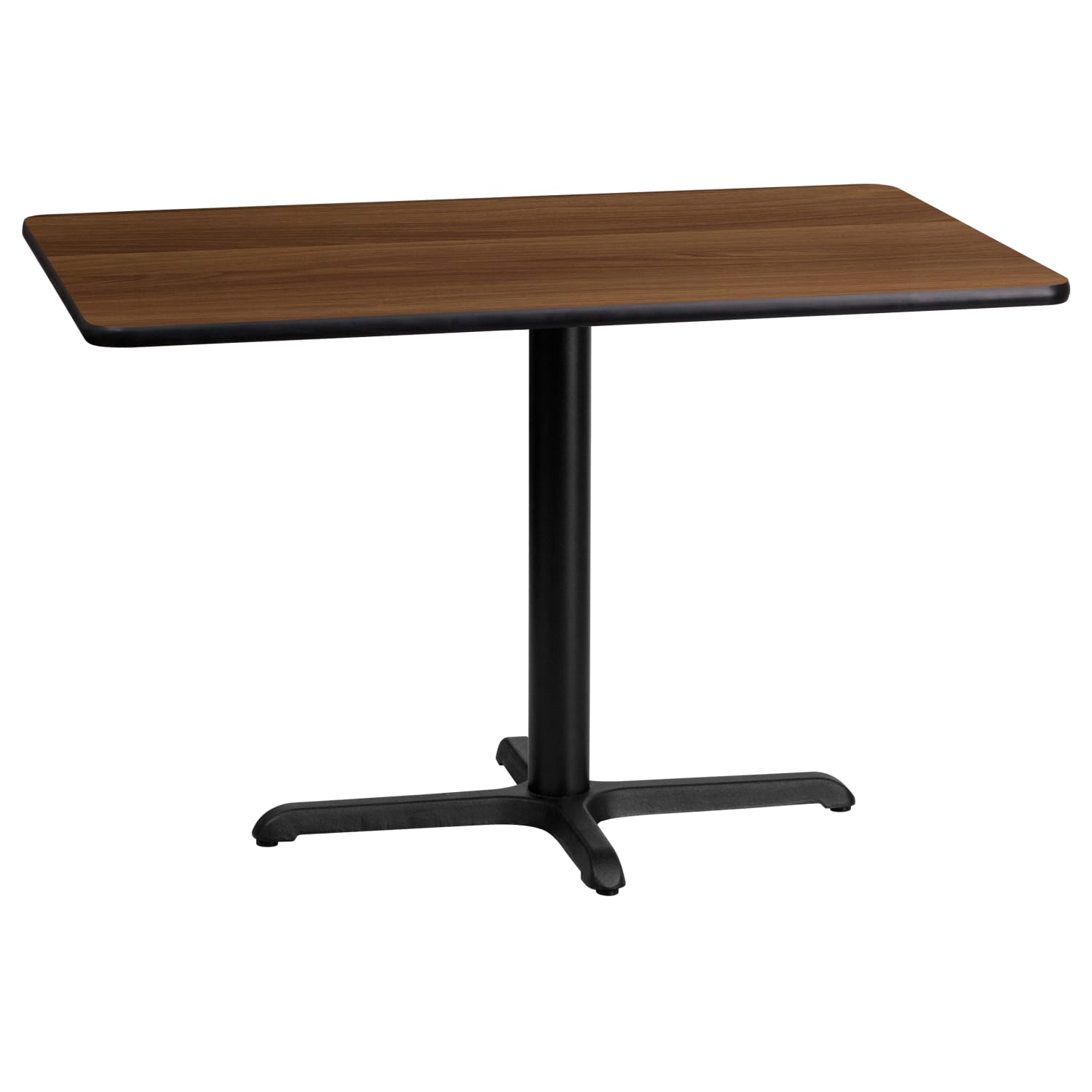 Flash Furniture Laminate Rectangular Table Top With Table-Height Base, 31-1/8inH x 24inW x 42inD, Walnut/Black - Image 3