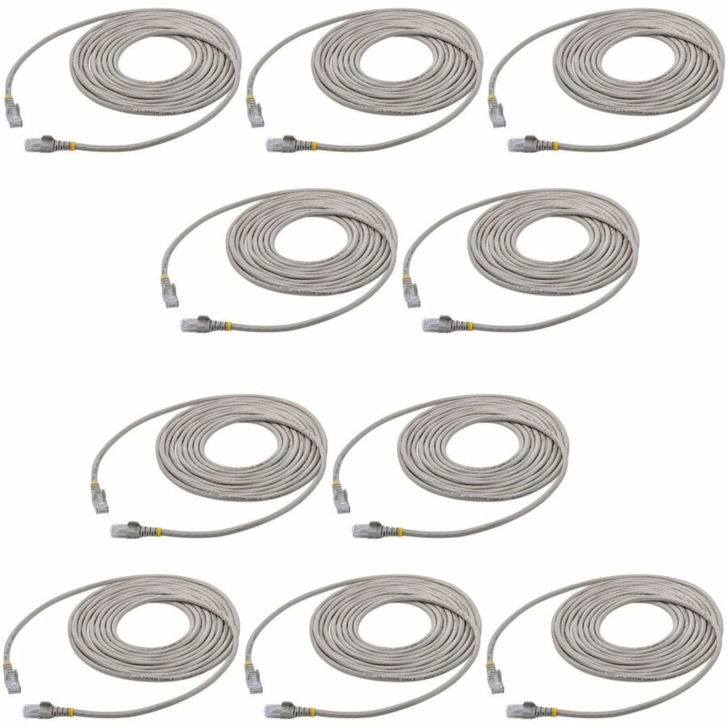 StarTech.com 15 ft. CAT6 Ethernet Cable - 10 Pack - ETL Verified - Gray CAT6 Patch Cord - Snagless RJ45 Connectors - 24 AWG - UTP - 15 ft. CAT6 Ethernet cable multipack meets all ANSI/TIA-568-D Category 6 patch cable specifications - Image 3