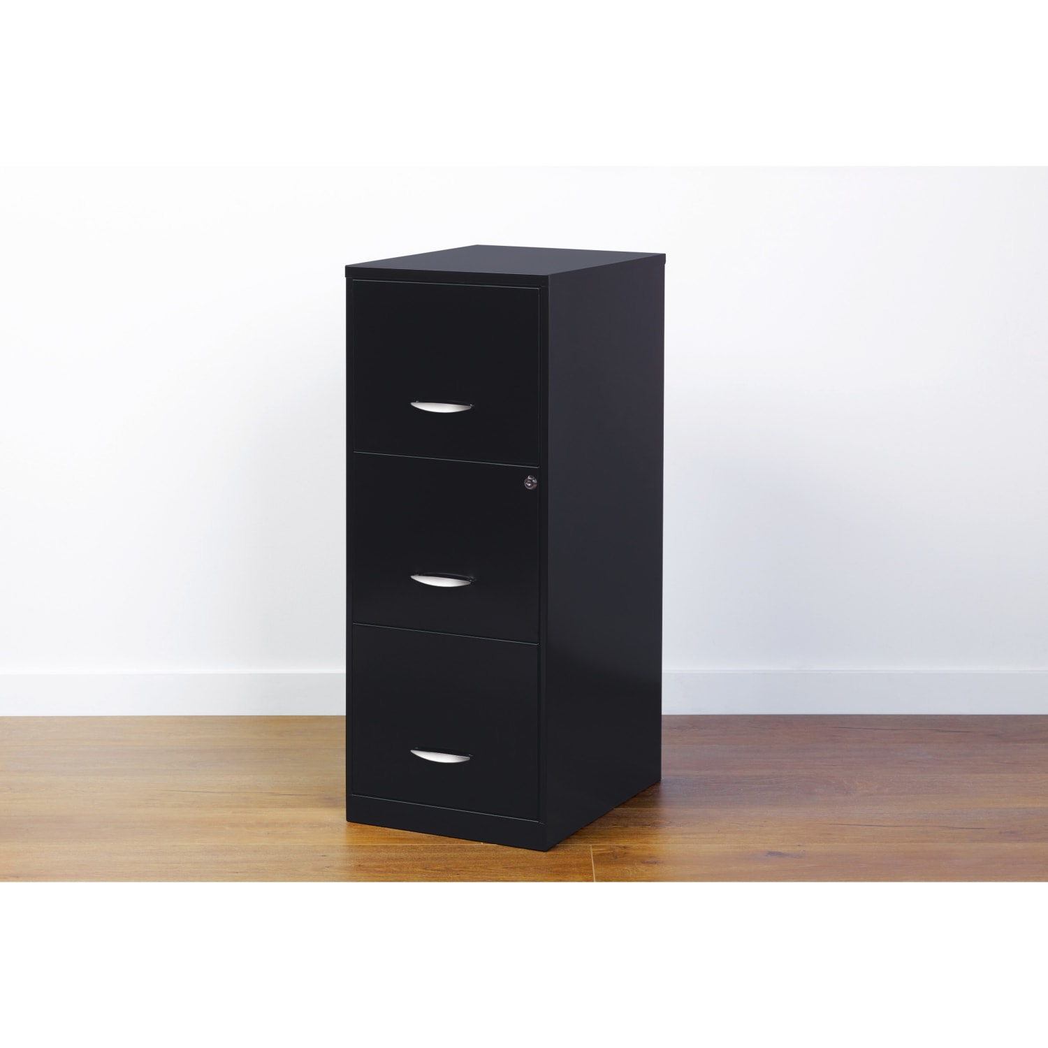 Realspace 18inD 3-Drawer Vertical Letter-Size File Cabinet, Black - Image 6