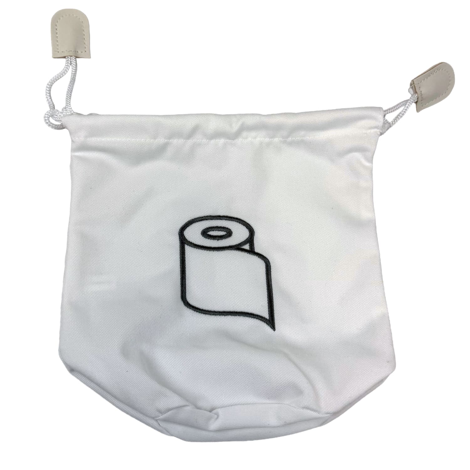Hospitality Source Reusable Toilet Roll Bags, 8in x 8in, White, Pack Of 50 Bags