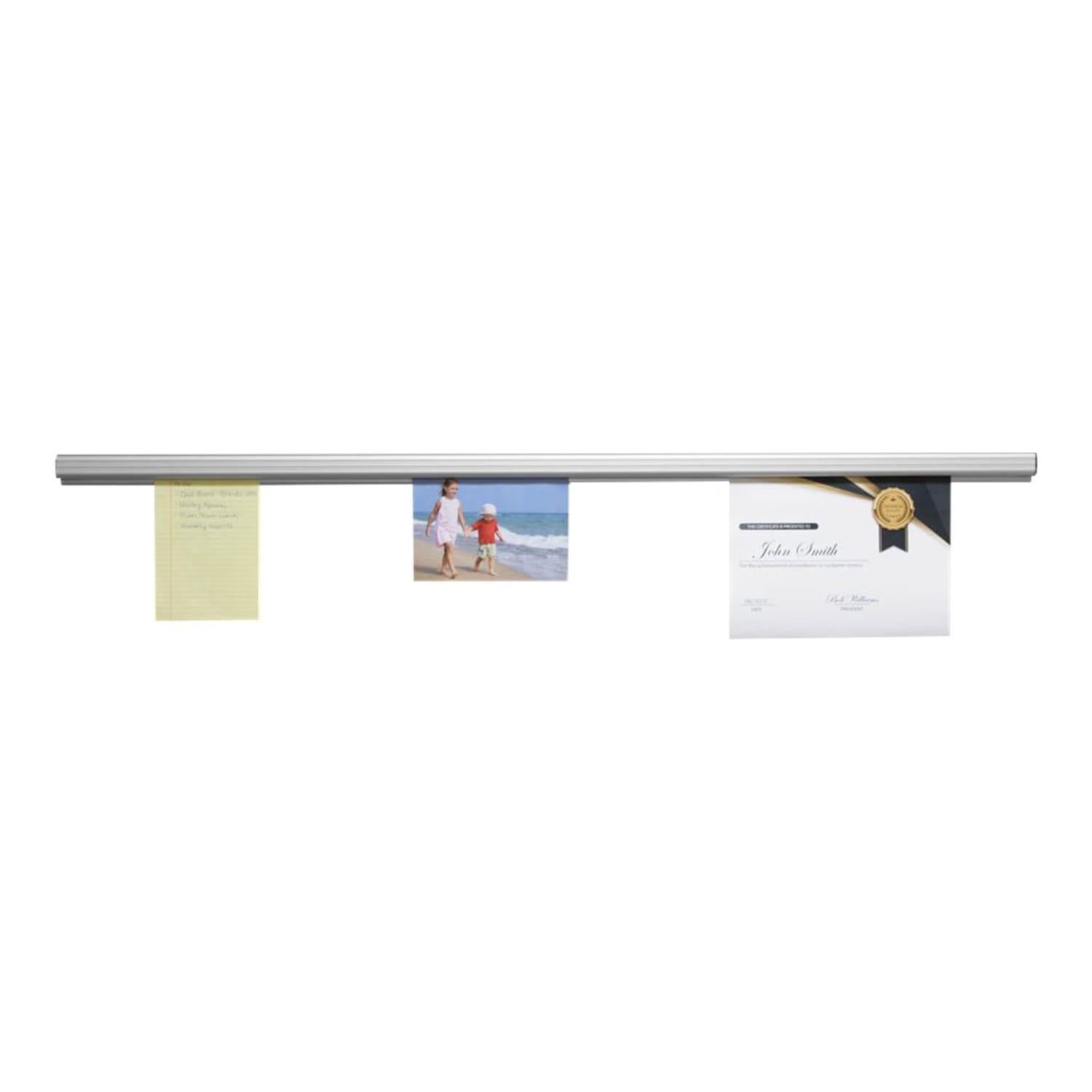Advantus Grip-A-Strip Display Rail, 1-1/2in x 24in, Satin Finish Gray - Image 3
