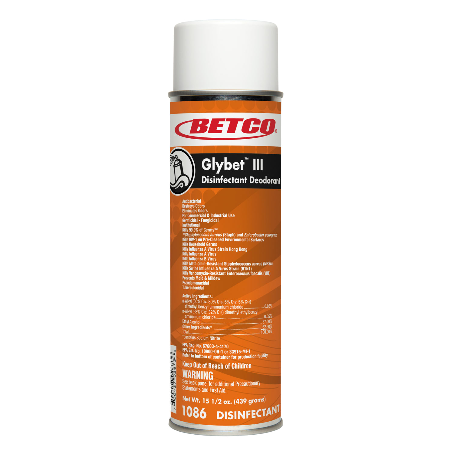 Betco Glybet III Disinfectant, 15.5 Oz Bottle, Citrus Scent, Case Of 12 - Image 3