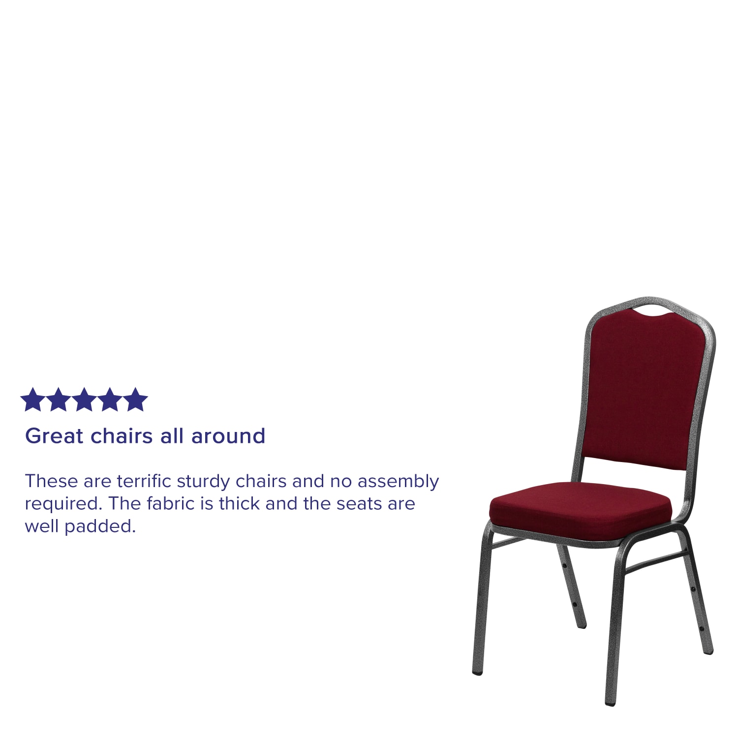Flash Furniture HERCULES Series Crown Back Stacking Banquet Chair, Burgundy/Silvervein - Image 5
