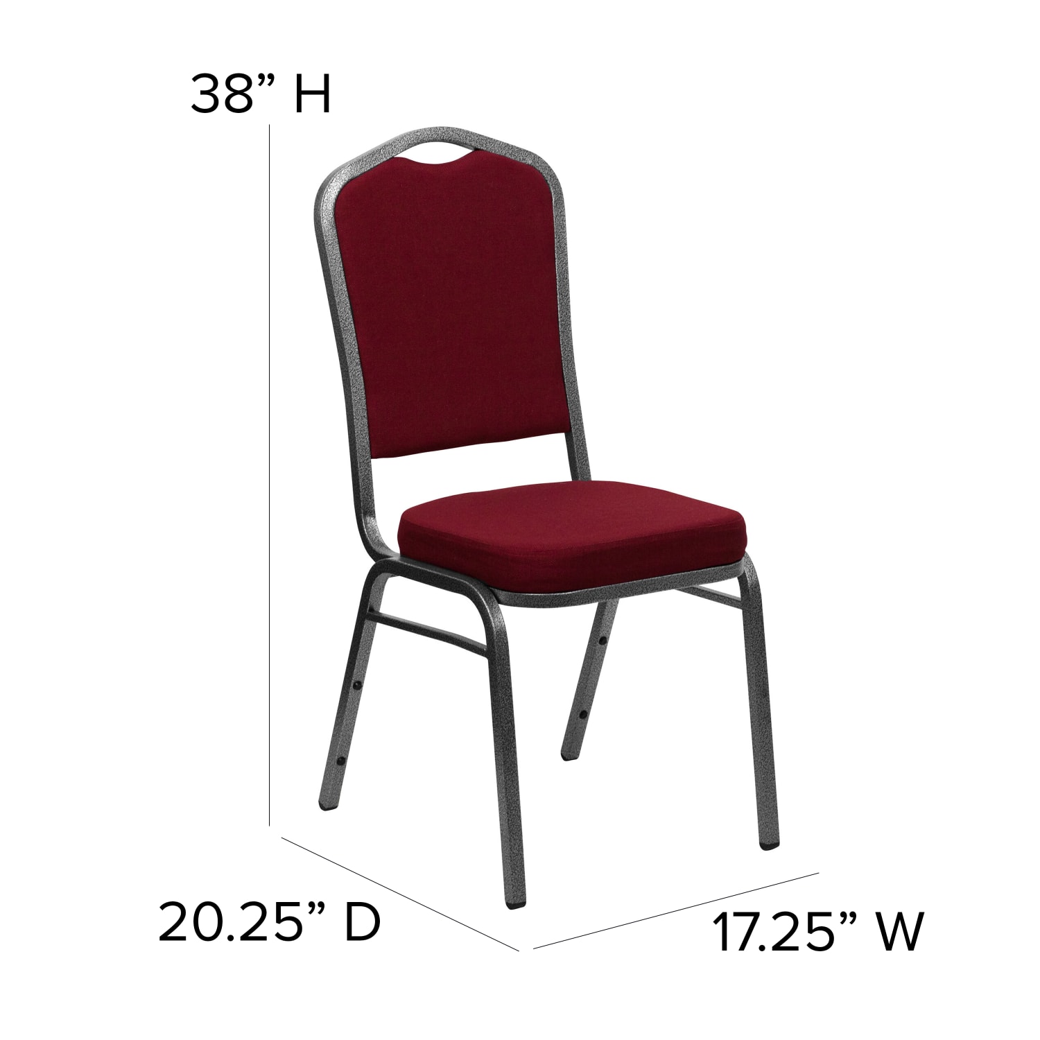 Flash Furniture HERCULES Series Crown Back Stacking Banquet Chair, Burgundy/Silvervein - Image 7