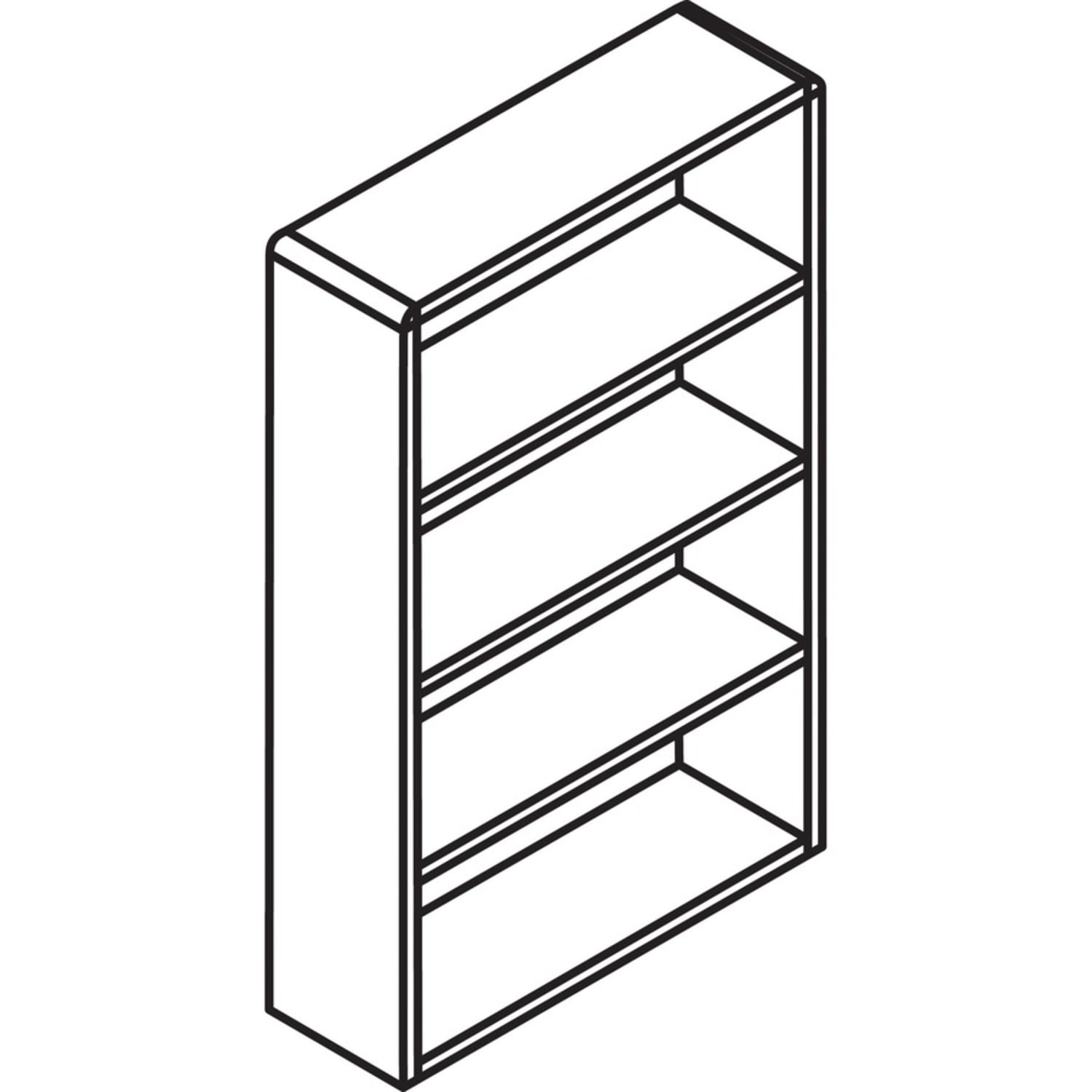 Lorell Essentials 48inH 4-Shelf Bookcase, Walnut - Image 6