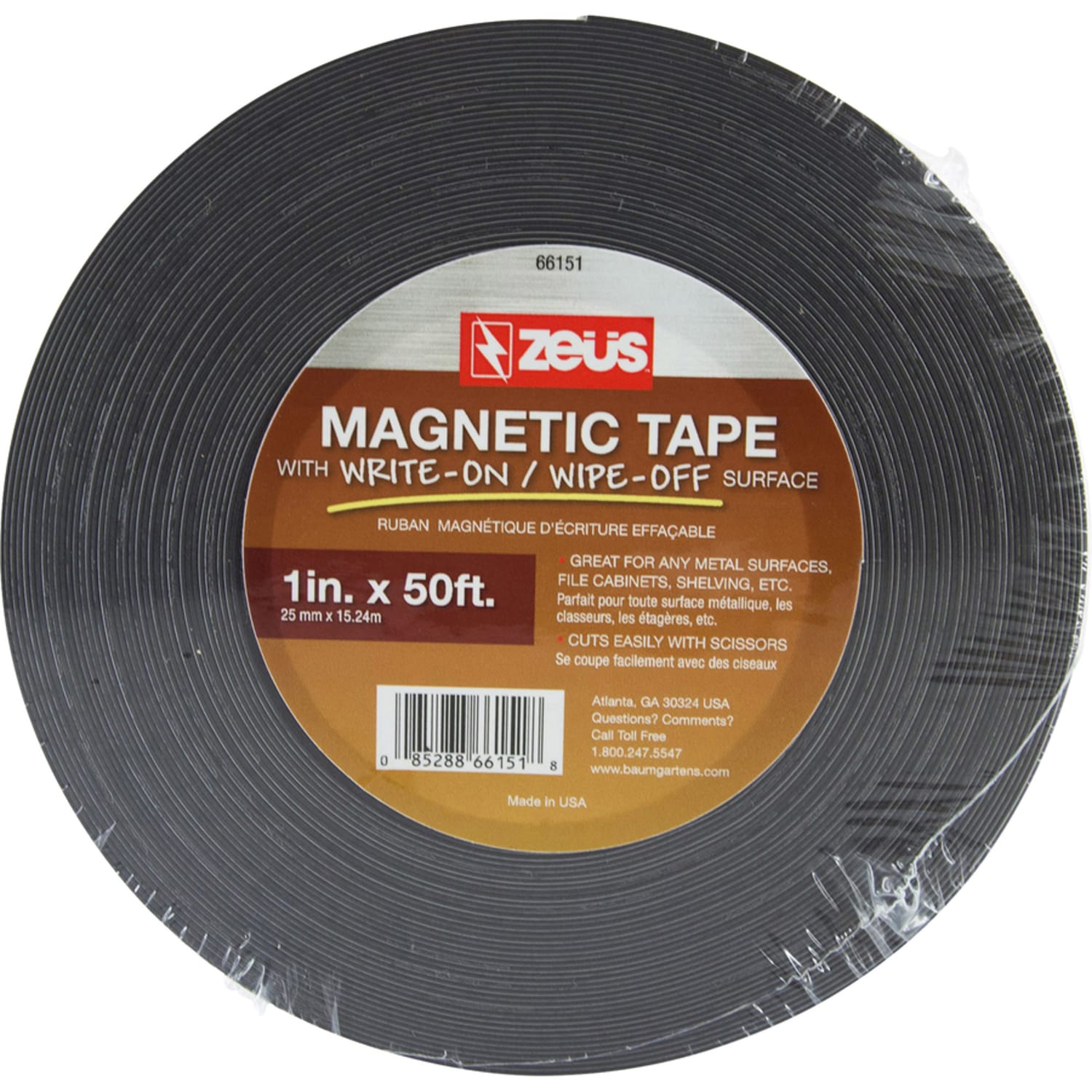 Zeus Magnetic Labeling Tape, 1in x 50ft, White - Image 5