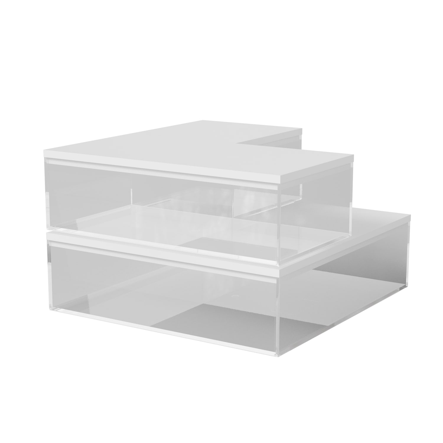 Martha Stewart Brody Plastic Storage Organizer Bins With Lids, 2inH x 7-1/2inW x 6-1/4inD, Clear/White, Set Of 3 Bins - Image 3