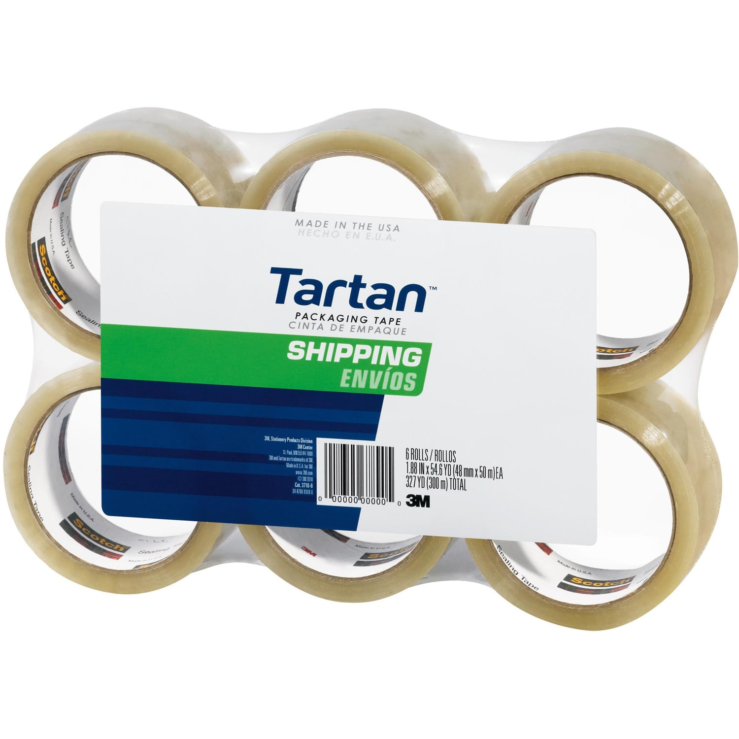 3M Tartan 3710 General Purpose Packaging Tape, 1-7/8in x 54.6 Yd., Clear, Pack Of 6 Rolls - Image 5