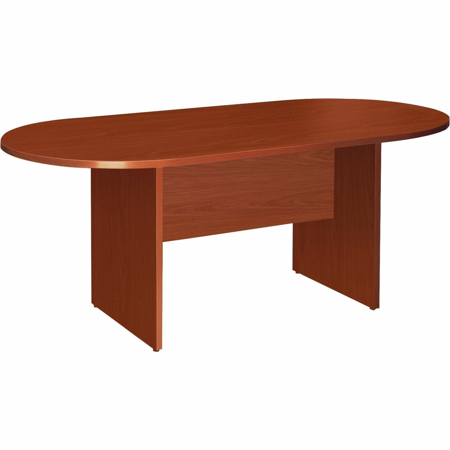 Lorell Essentials Oval Conference Table, 72inW, Cherry - Image 3