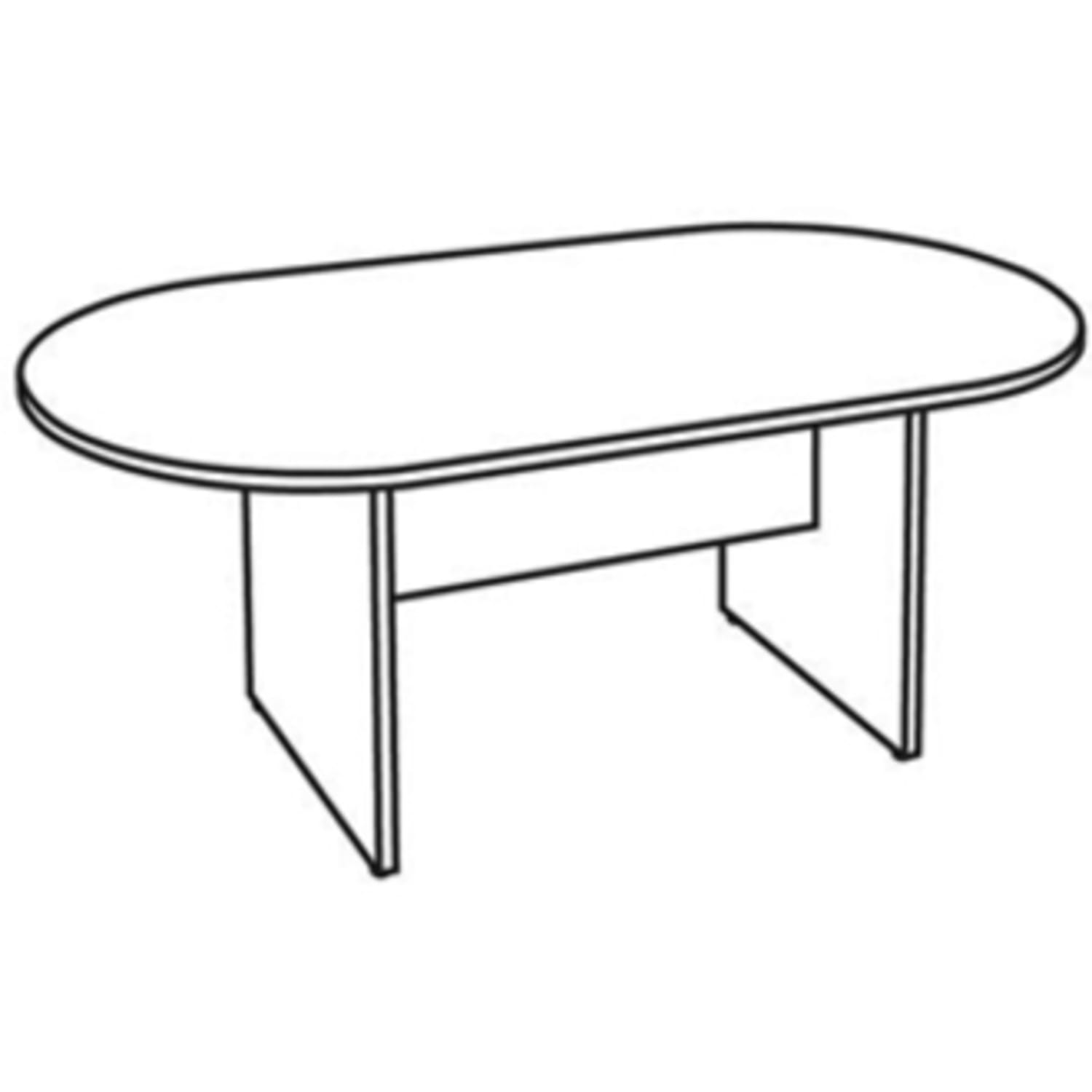 Lorell Essentials Oval Conference Table, 72inW, Cherry - Image 4