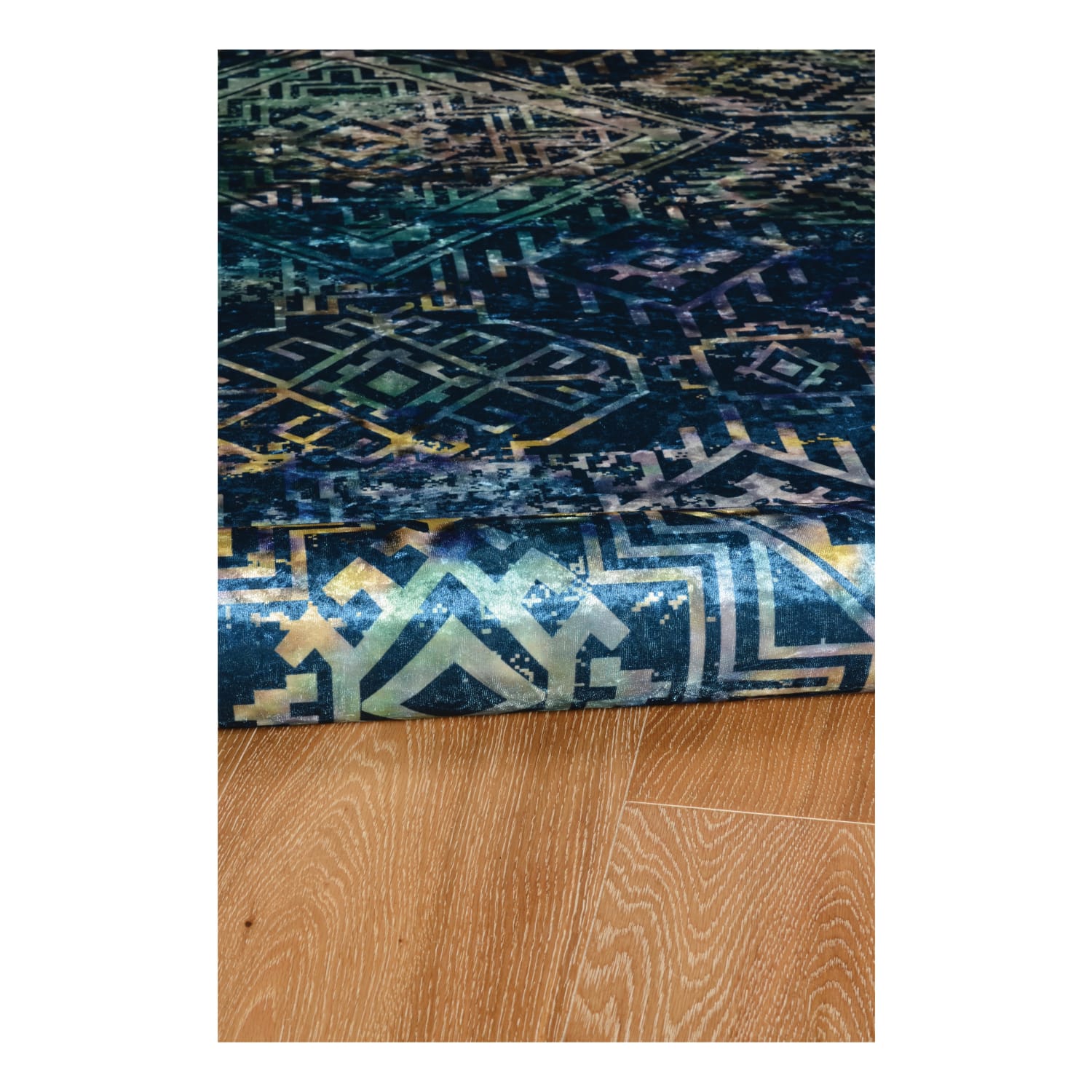 Linon Innova Area Rug, 5ft x 7ft, Plynne Navy/Teal - Image 5