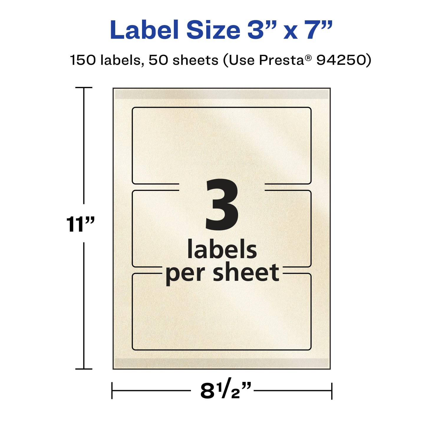 Avery Pearlized Permanent Labels With Sure Feed, 94250-PIP50, Rectangle, 3in x 7in, Ivory, Pack Of 150 Labels - Image 6