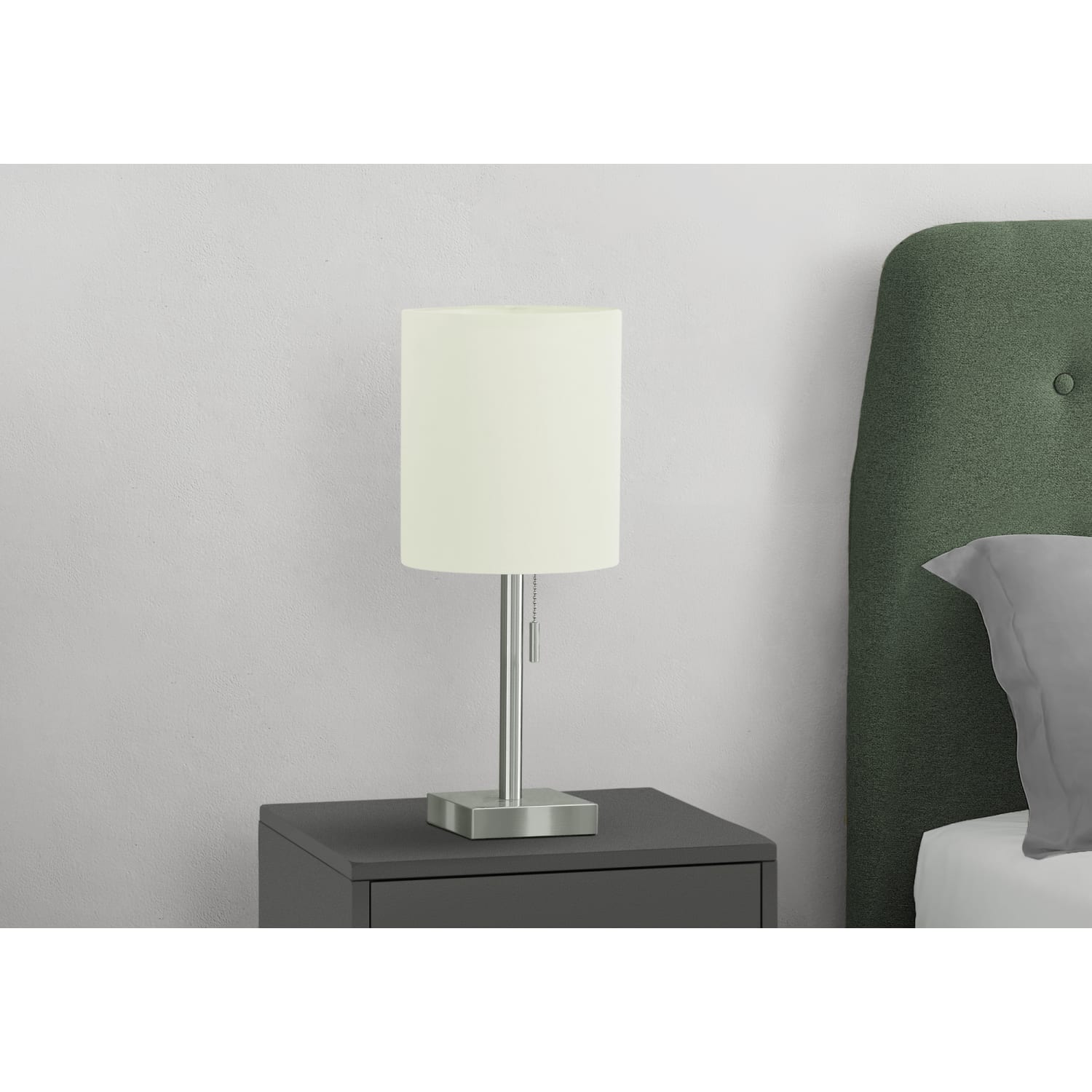Monarch Specialties Dwight Table Lamps, 16-3/4inH, Nickel Base/Ivory Shade, Set Of 2 Lamps - Image 4