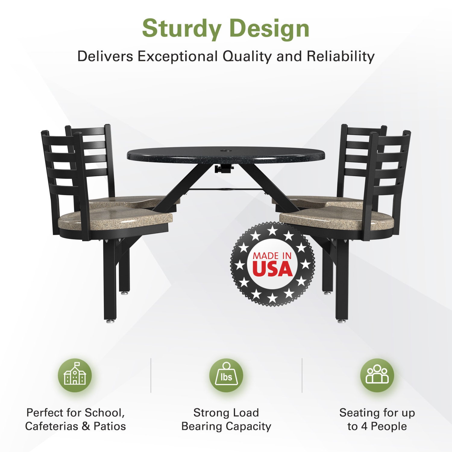 Palmer Hamilton Covey Outdoor Cluster Table With 4 Seats, 29in x 54in, Obsidian/Cappuccino - Image 5