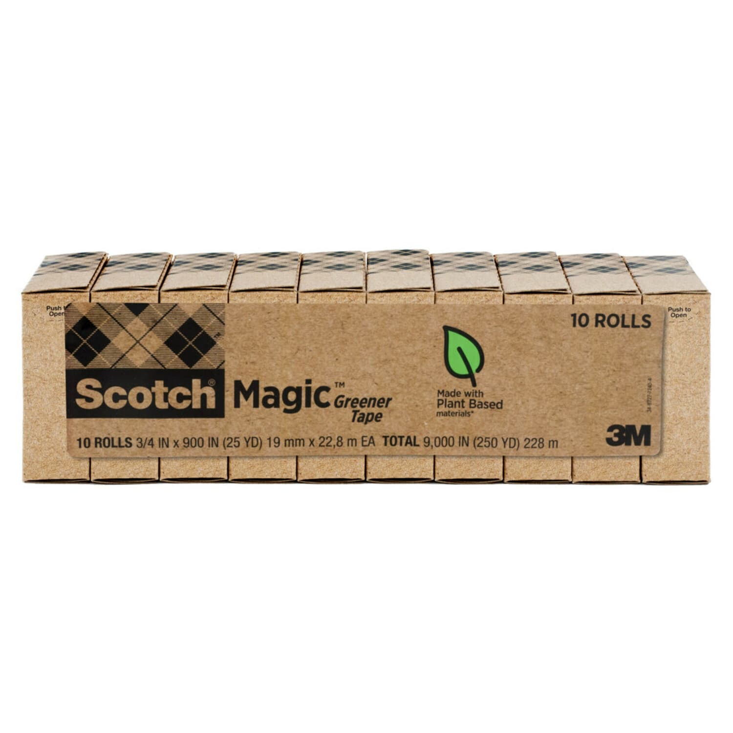 Scotch Greener Magic Tape, Invisible, 10 Tape Rolls, 3/4 in x 900 in, 65% Recycled, Home Office Supplies and School Supplies for College and Classrooms - Image 6