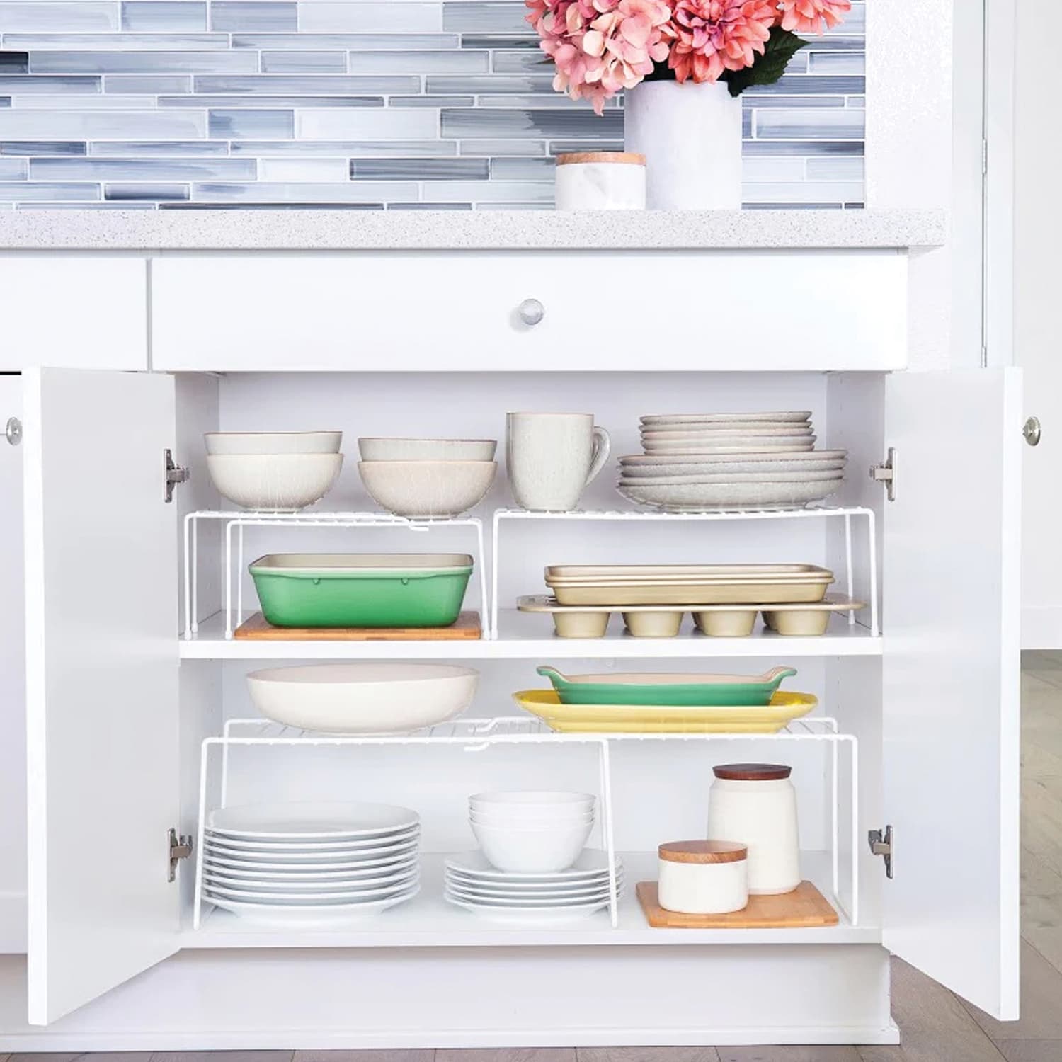 Better Houseware Expanding Steel Shelf, Large, White - Image 3