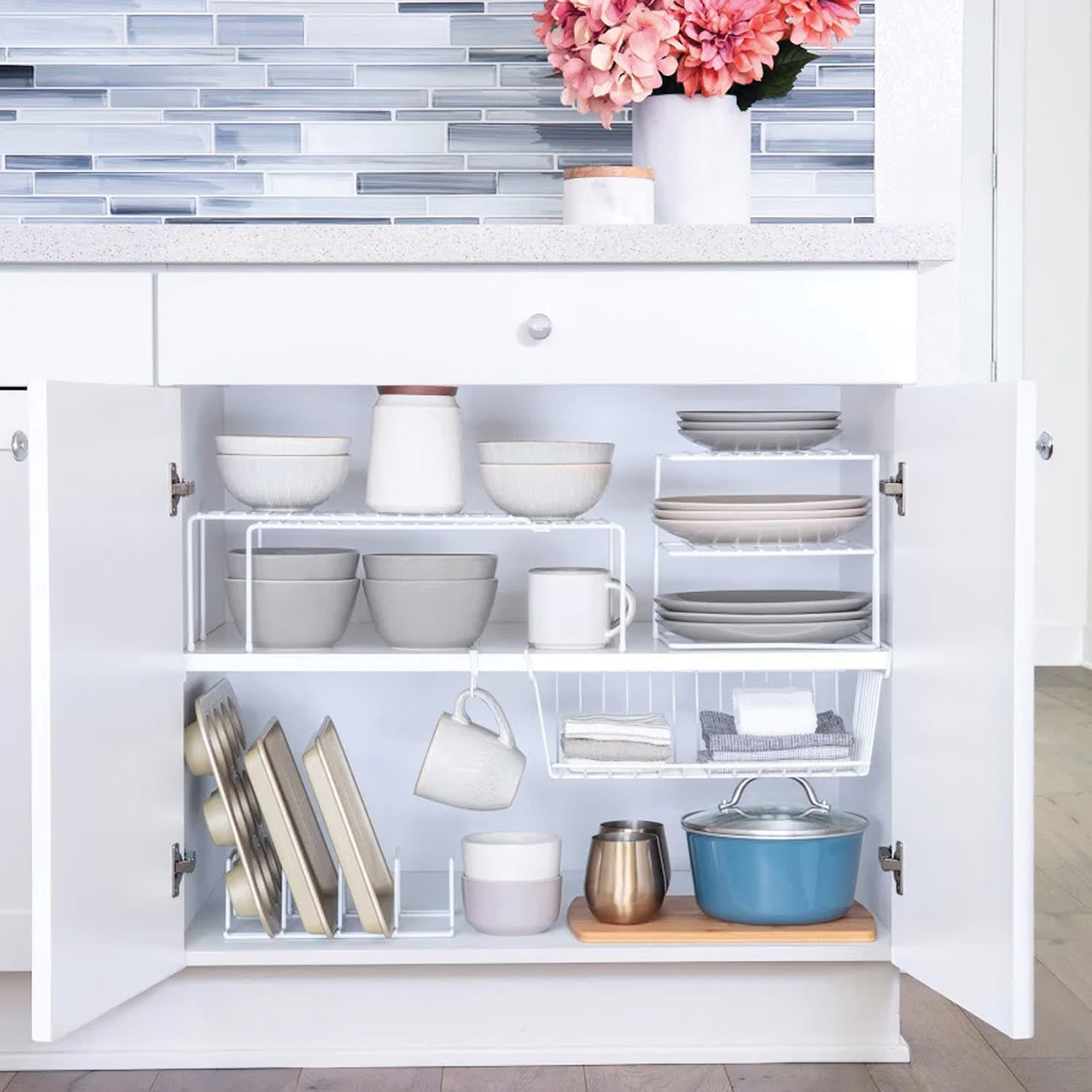 Better Houseware Expanding Steel Shelf, Large, White - Image 4