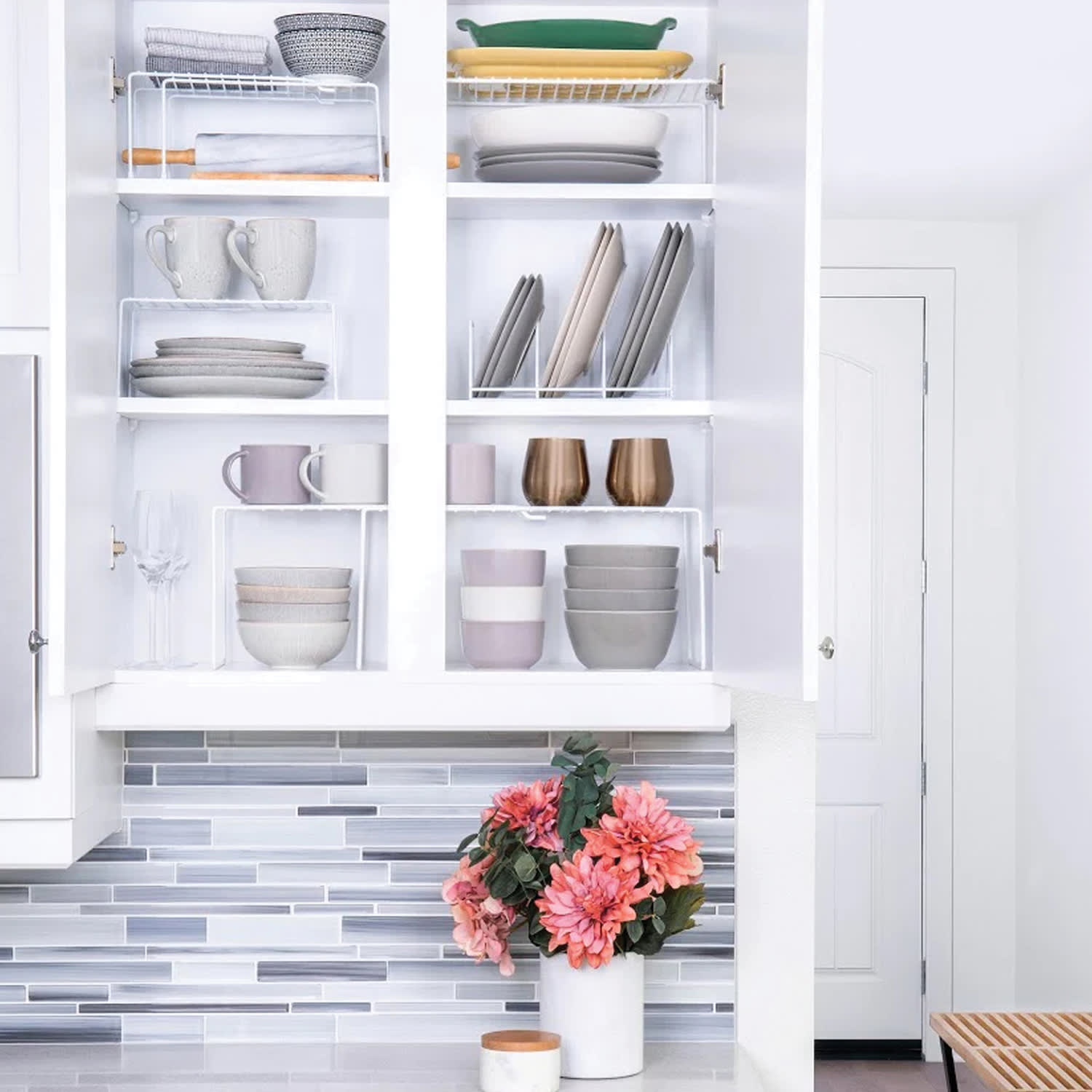 Better Houseware Expanding Steel Shelf, Large, White - Image 5