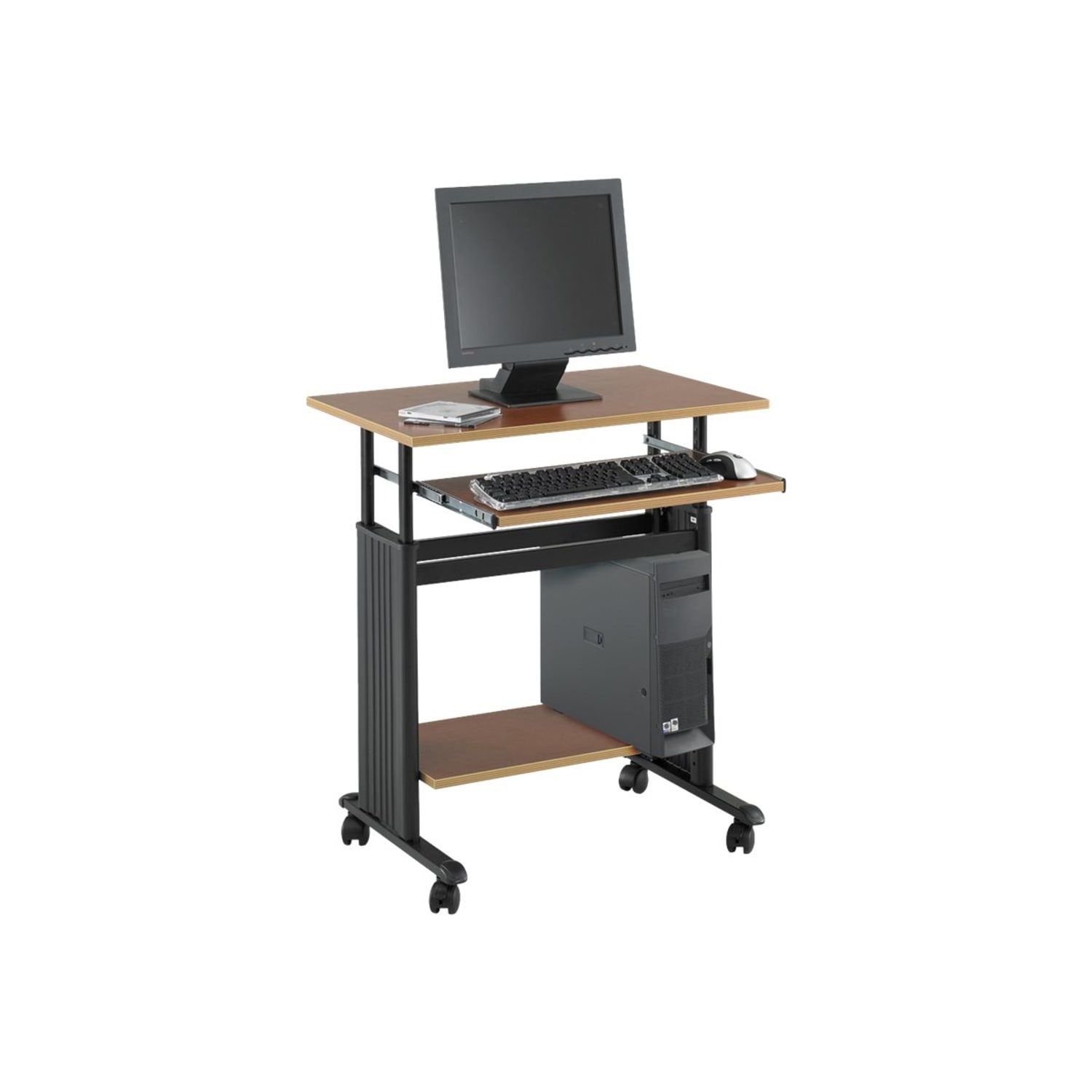 Safco Muv Adjustable-Height Workstation, Medium 33inH x 22inW x 28-1/2inD, Oak - Image 3