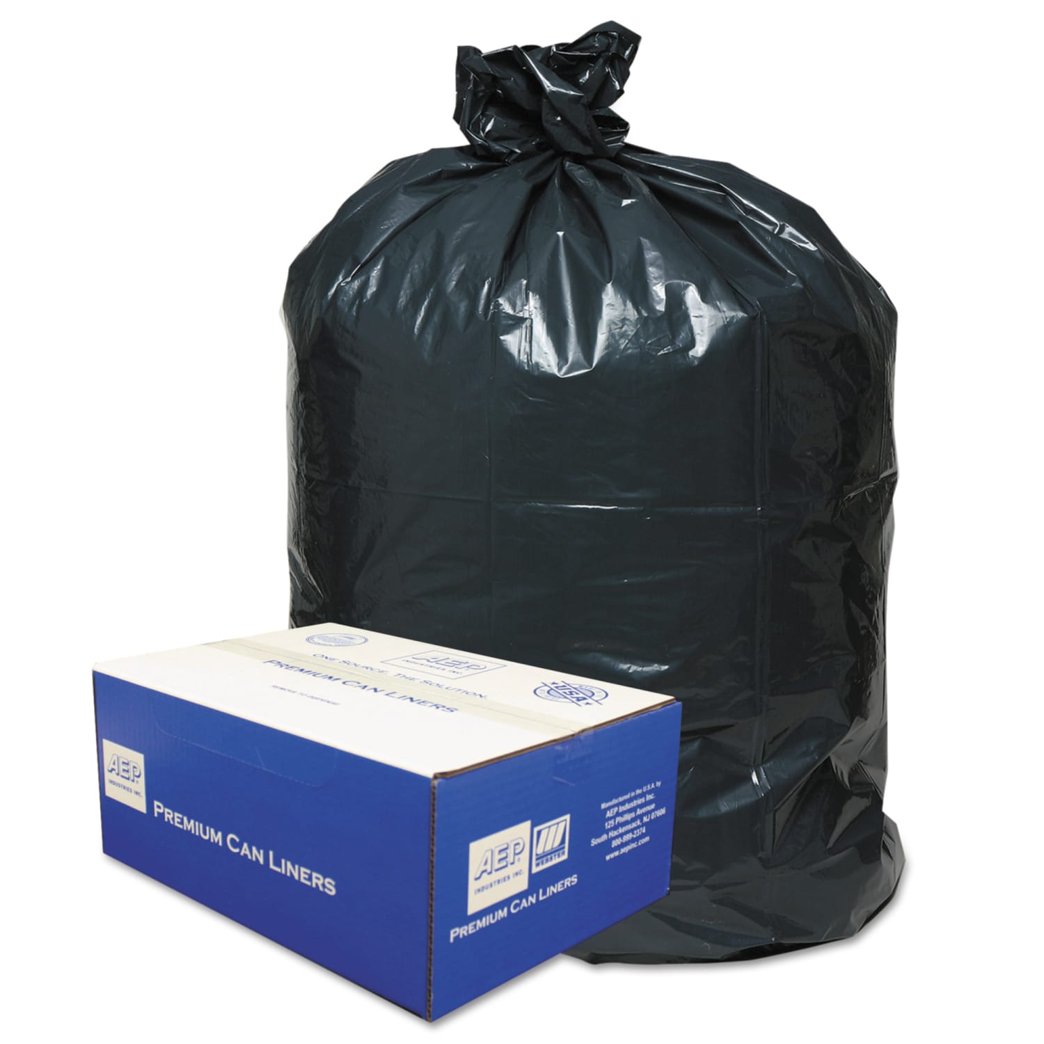Classic Linear Low-Density Can Liners, 45 gal, 0.63 mil, 40in x 46in, Black, 25 Bags/Roll, 10 Rolls/Carton