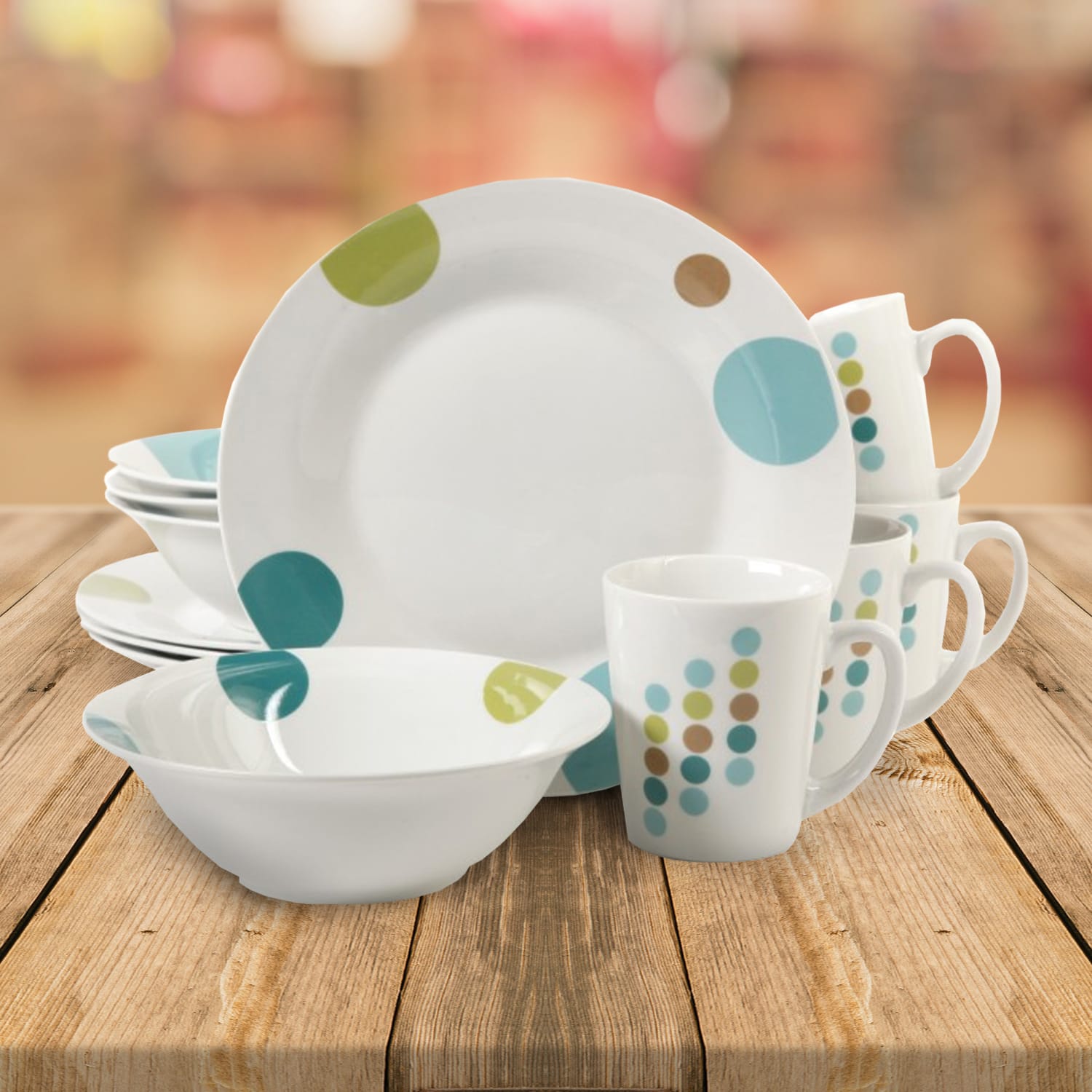 Gibson Home Retro Specks 12-Piece Dinnerware Set, Multicolor - Image 6