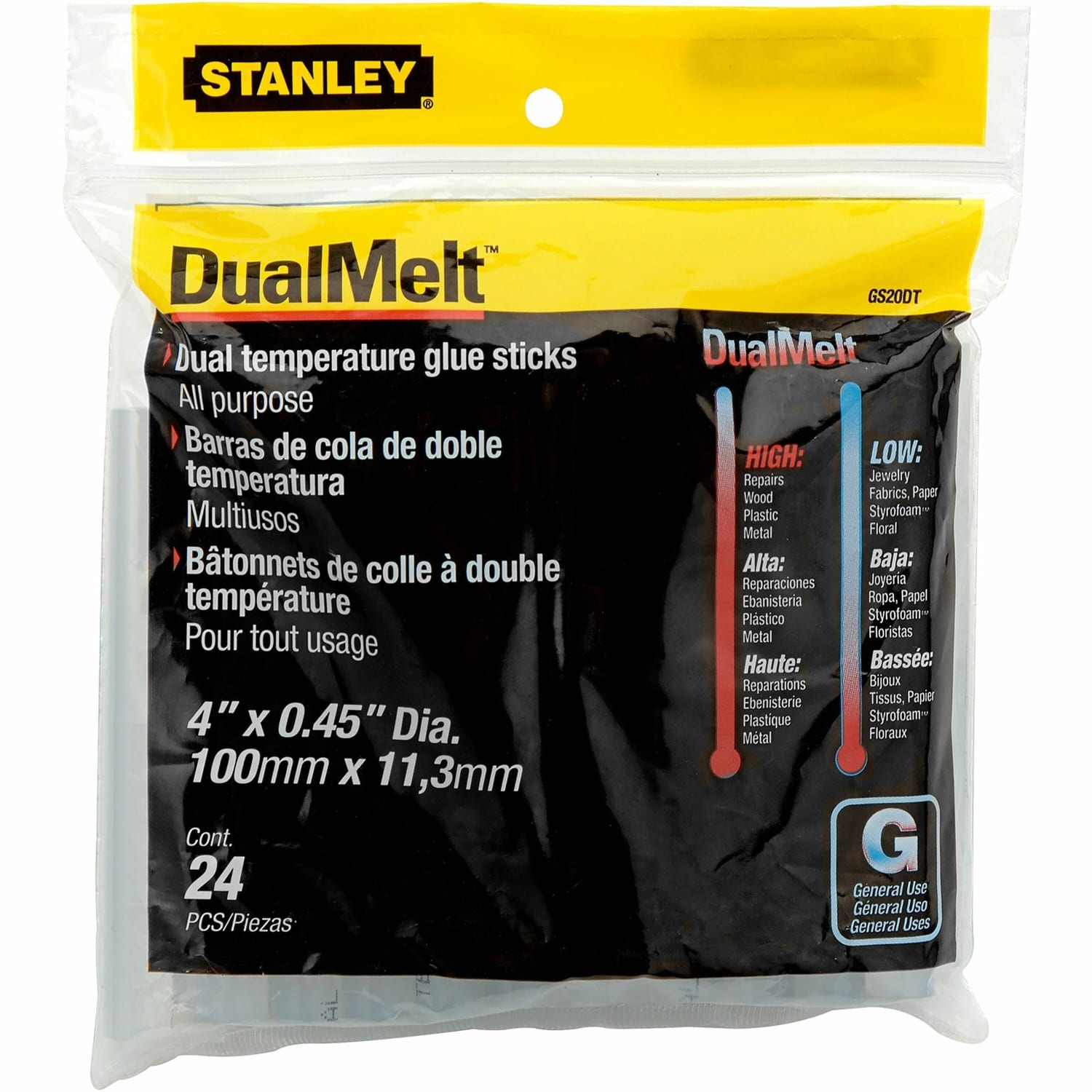 Stanley-Bostitch Dual Temperature Glue Sticks, 11.2 Oz, Clear, Pack Of 24 - Image 3