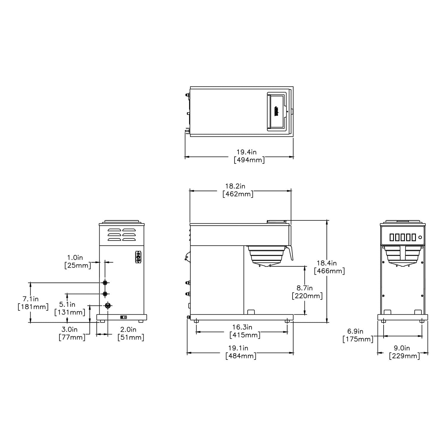 BUNN 12-Cup Thermal Commercial Coffee Brewer, Silver - Image 5
