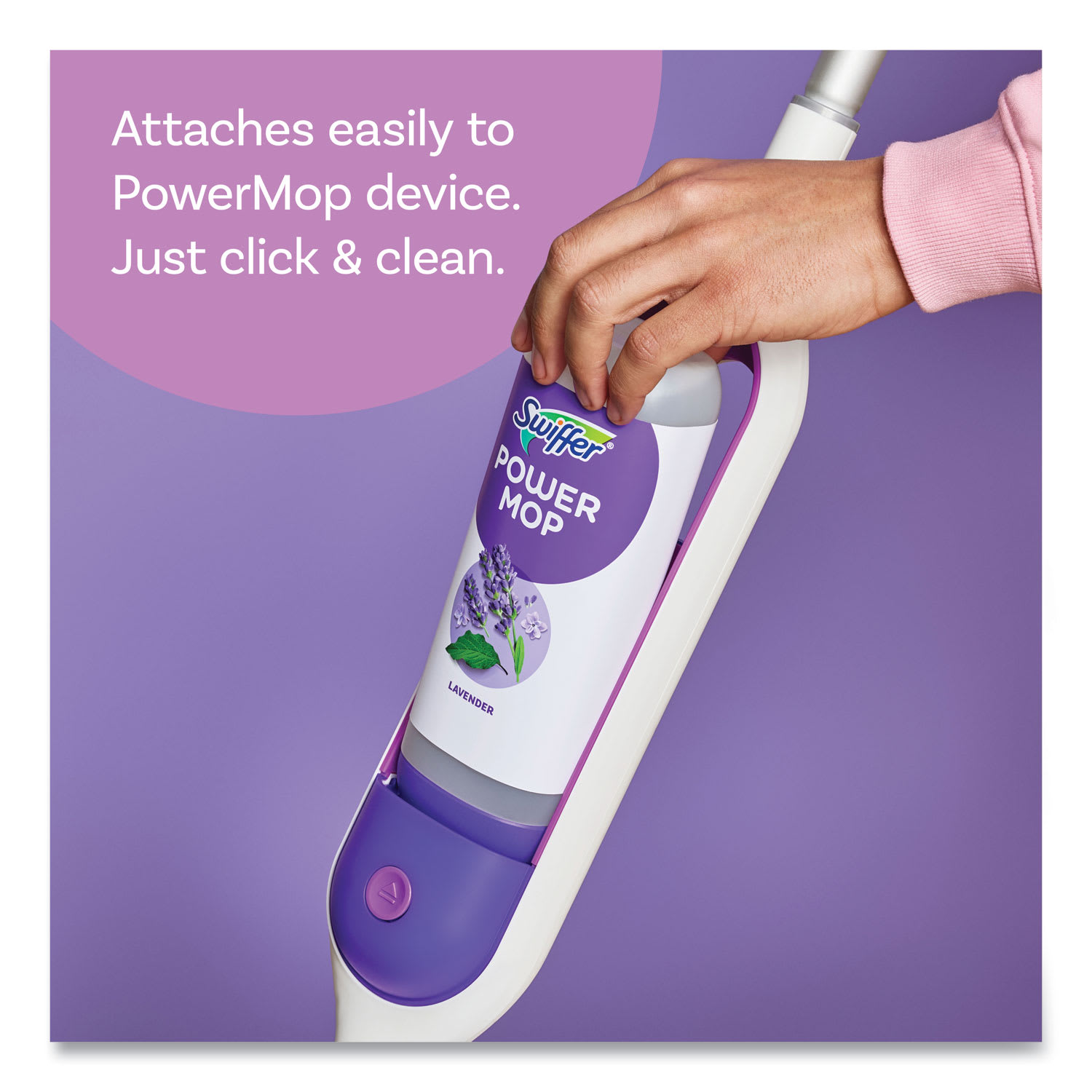 Swiffer PowerMop Cleaning Solution and Pads Refill Pack, Lavender, 25.3 oz Bottle and 5 Pads per Pack, 4 Packs/Carton - Image 4