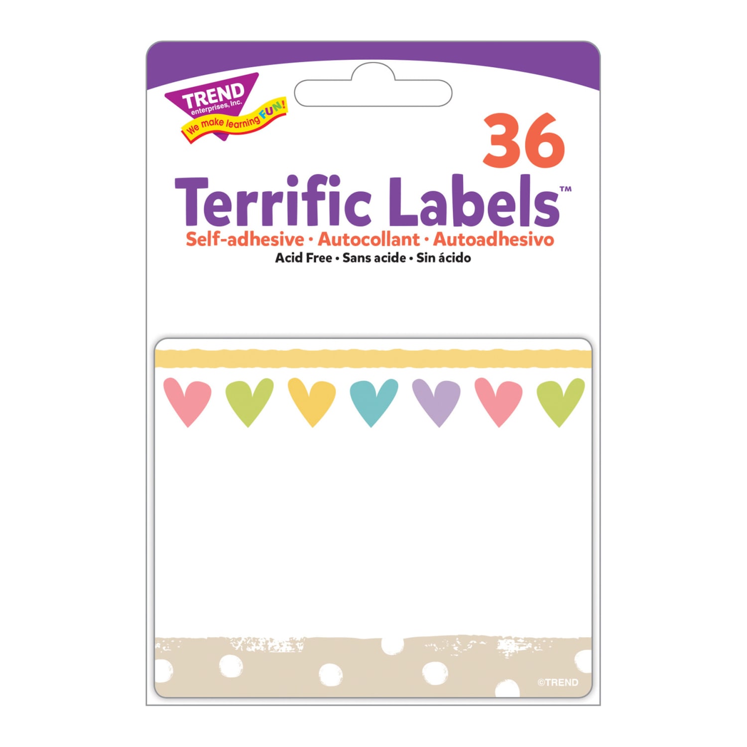 TREND Terrific Labels, T-68131-6, 3in x 2-1/2in, Take Heart, 36 Labels Per Pack, Bundle Of 6 Packs - Image 3