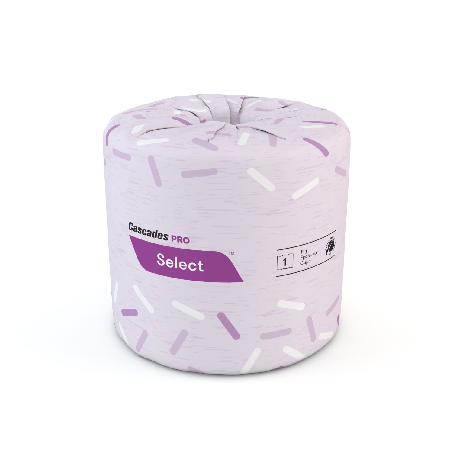 Cascades PRO Select Standard Toilet Paper, 1-Ply, 100% Recycled, 1210 Sheets Per Roll, Pack of 80 Rolls - Image 3