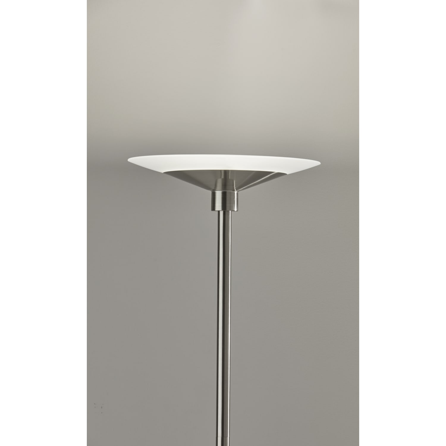 Adesso Solar LED Floor Lamp, 70-1/2inH, Frosted Shade/Brushed Steel Base - Image 6