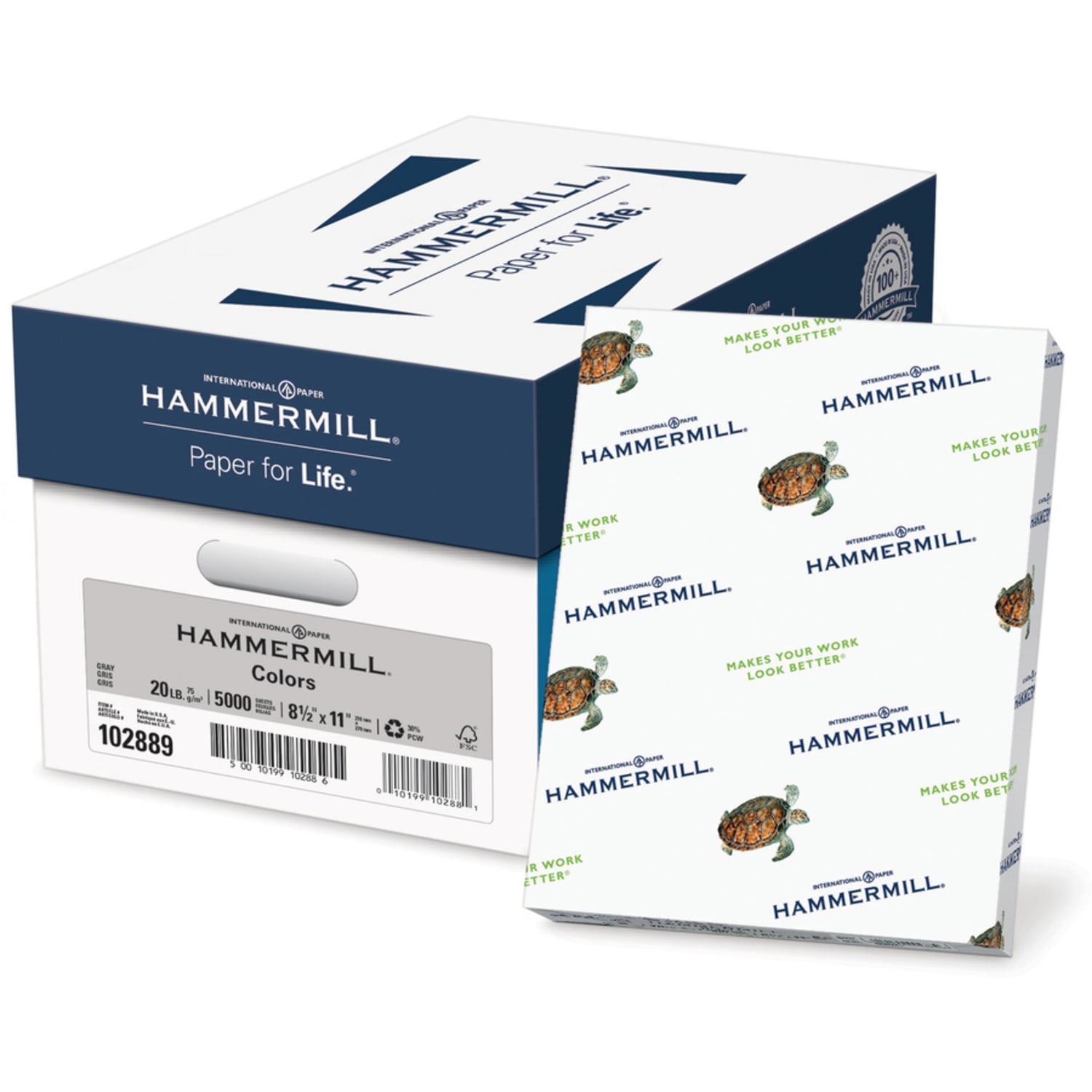Hammermill Colors Color Multi-Use Printer & Copy Paper, 10 Reams, Gray, Letter (8.5in x 11in), 5000 Sheets Per Case, 20 Lb - Image 3