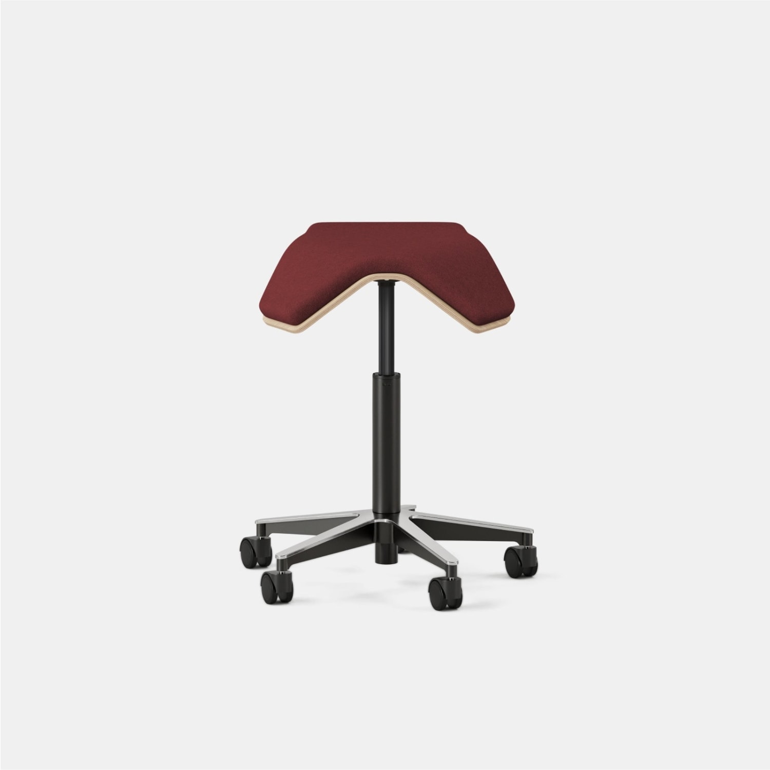 Branch Furniture Fabric Saddle Chair Task Stool, Brick - Image 3