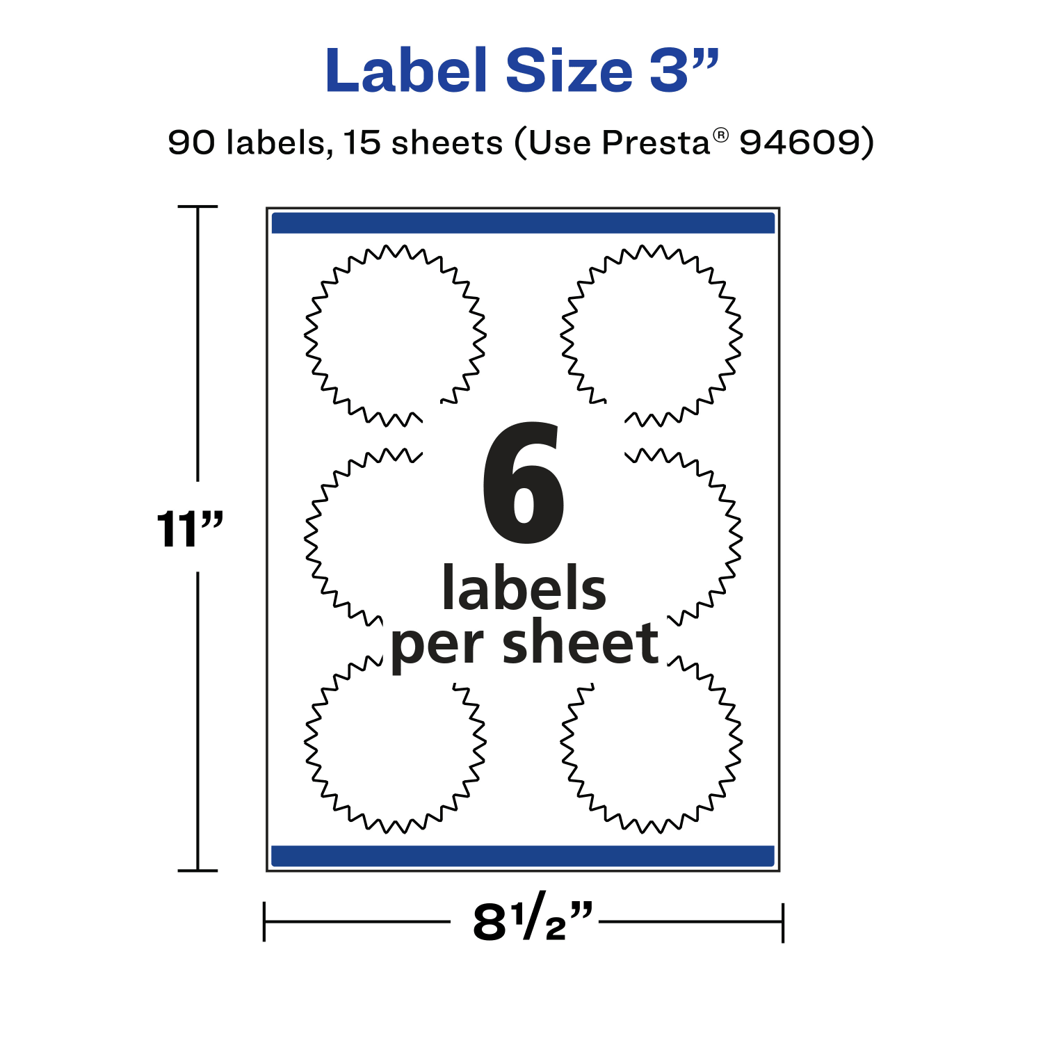 Avery Removable Labels With Sure Feed, 94609-RMP15, Starburst, 3in, White, Pack Of 90 Labels - Image 6