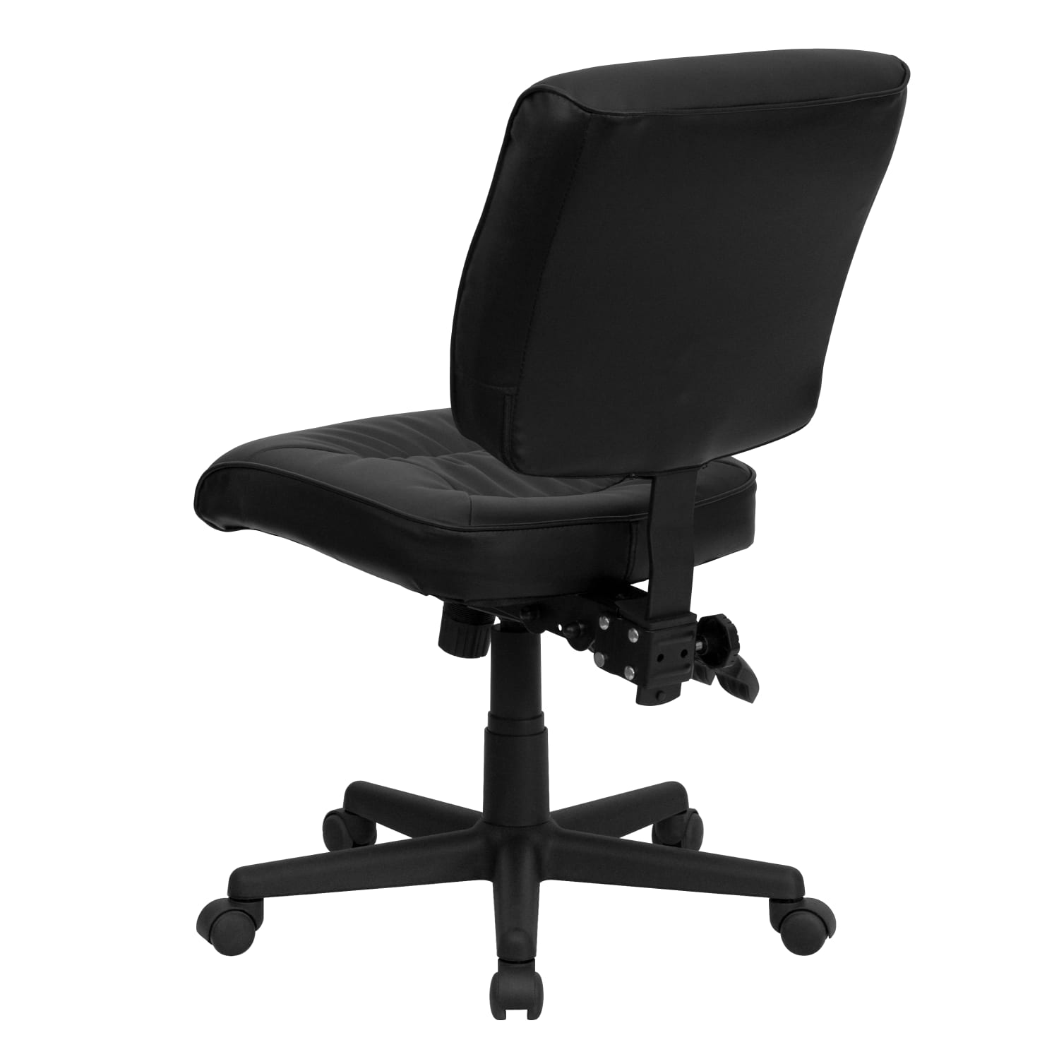 Flash Furniture LeatherSoft Faux Leather Low Back Multifunctional Swivel Task Chair Black PopularChairscom