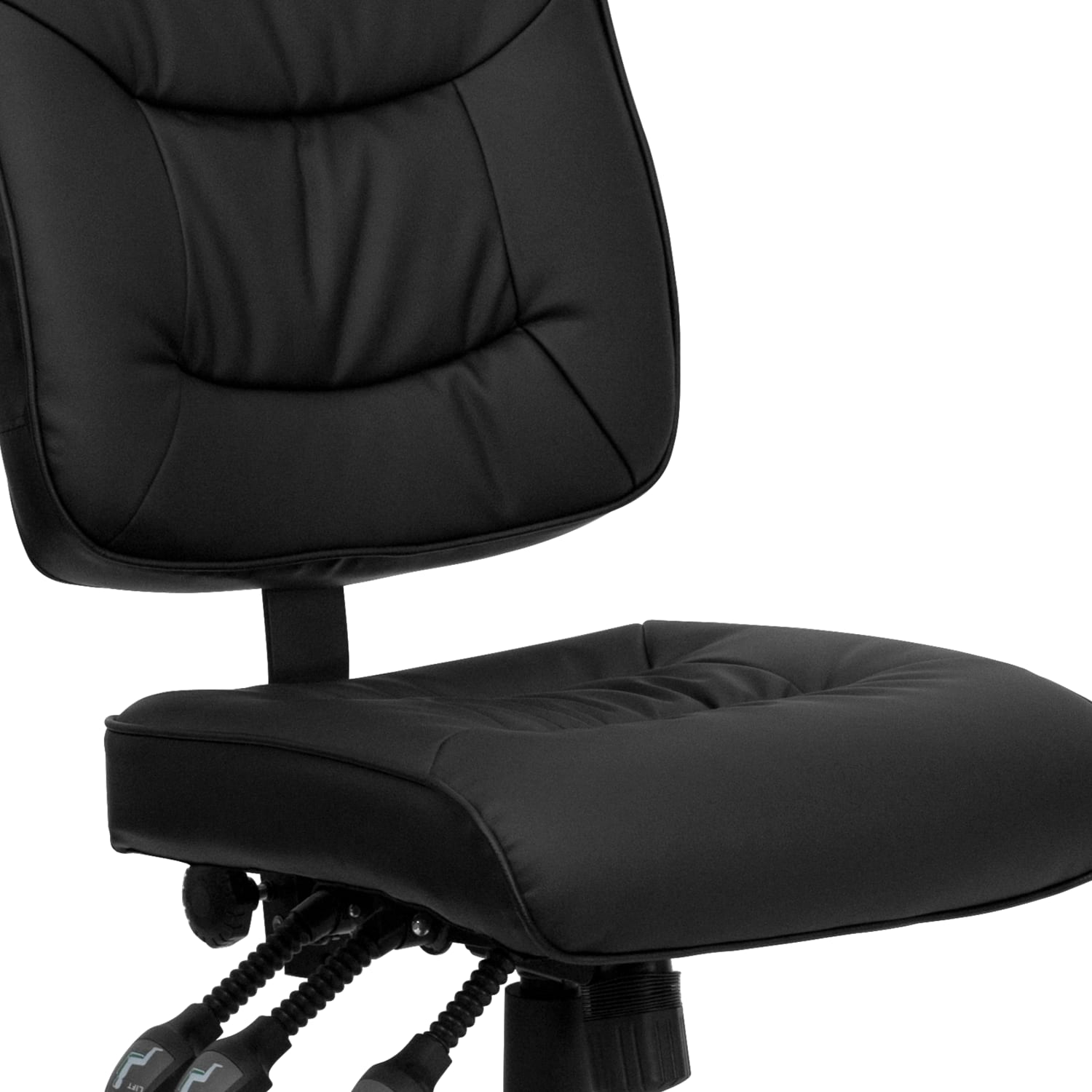 Flash Furniture LeatherSoft Faux Leather Low Back Multifunctional Swivel Task Chair Black PopularChairscom