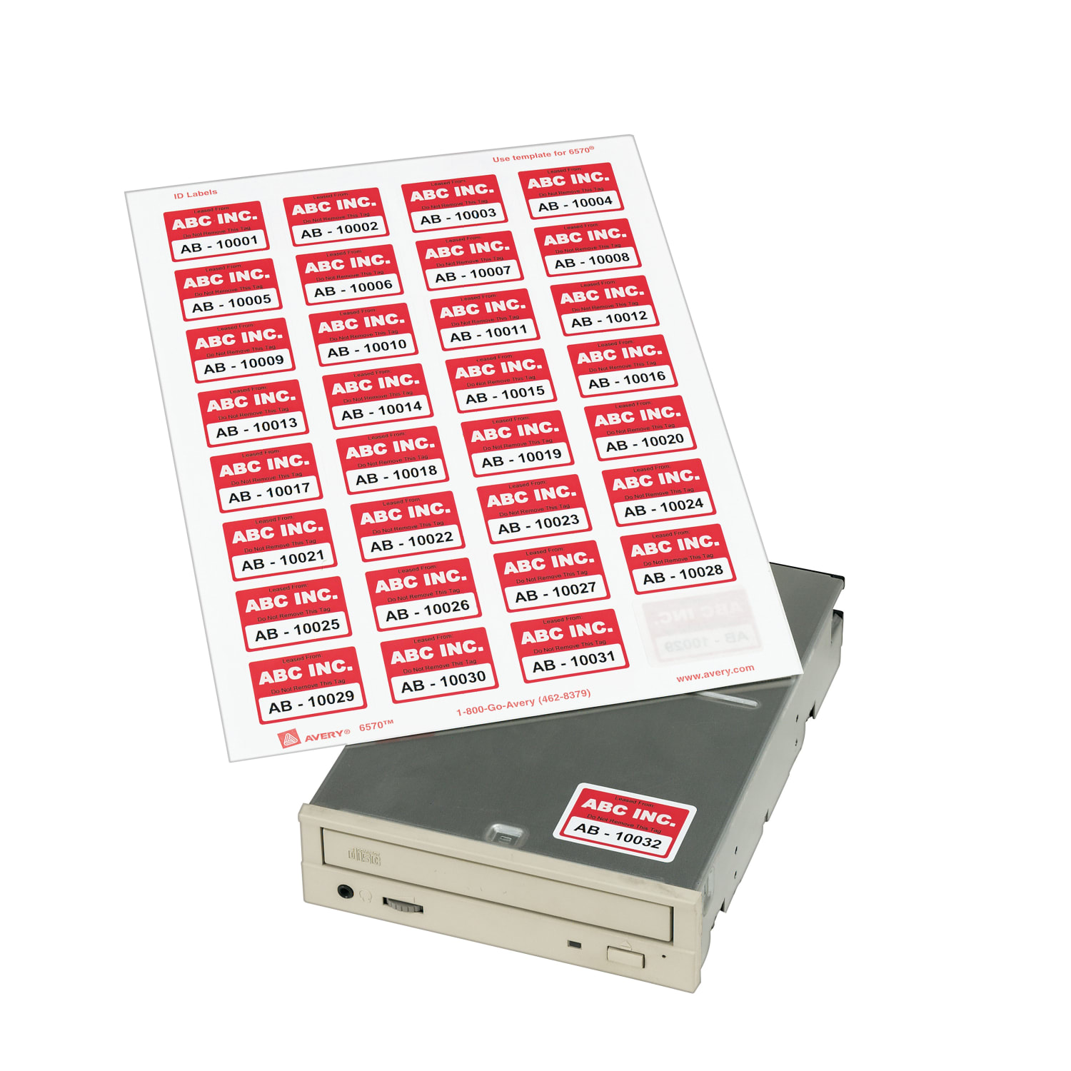 Avery Permanent ID Labels With Sure Feed Technology, 6570, Rectangle, 1-1/4in x 1-3/4in, White, Pack Of 480 Labels - Image 3