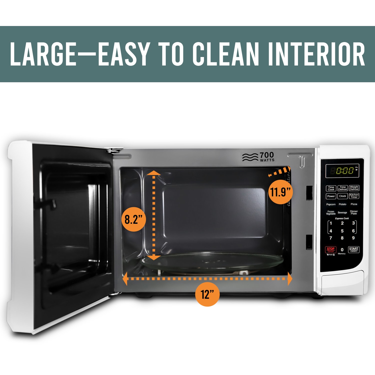 Farberware Classic 0.7 Cu Ft Countertop Microwave, White - Image 5