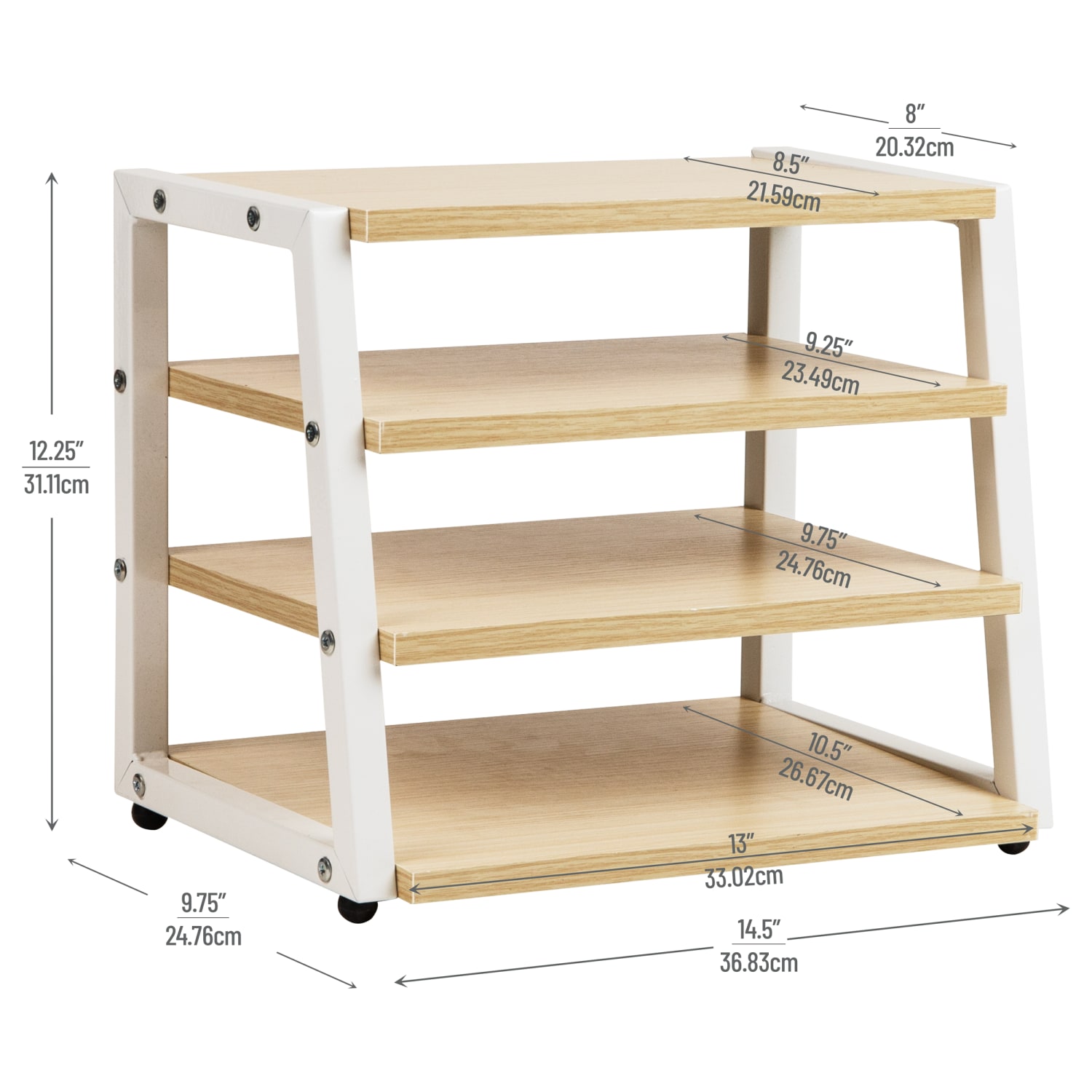 Mind Reader 4-Tier Desk Organizer, 12-1/4inH x 9-3/4inW x 14-1/2inD, White - Image 4