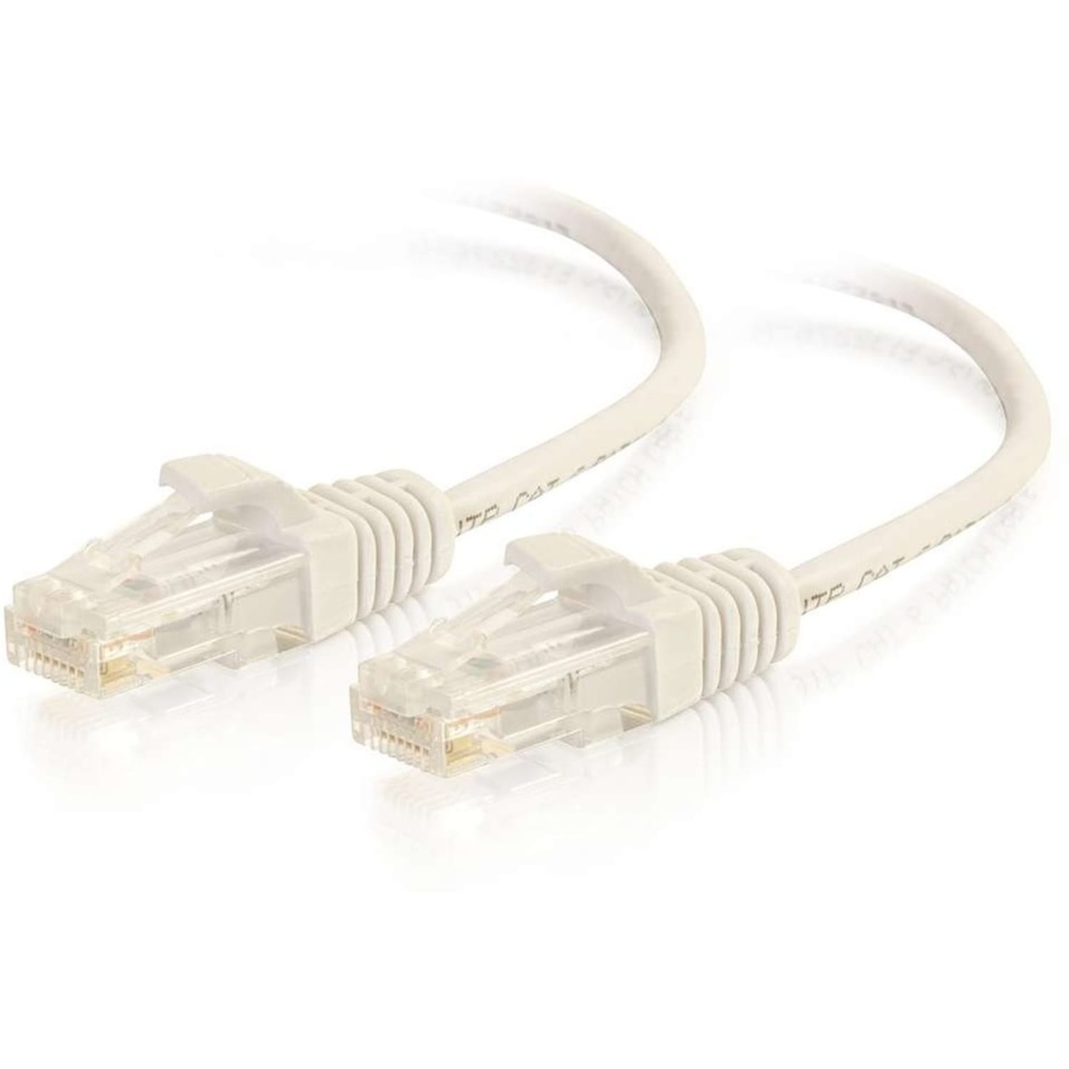 C2G 3ft Cat6 Snagless Unshielded (UTP) Slim Ethernet Cable - Cat6 Network Patch Cable - PoE - White - 3 ft Category 6 Network Cable  - 01186
