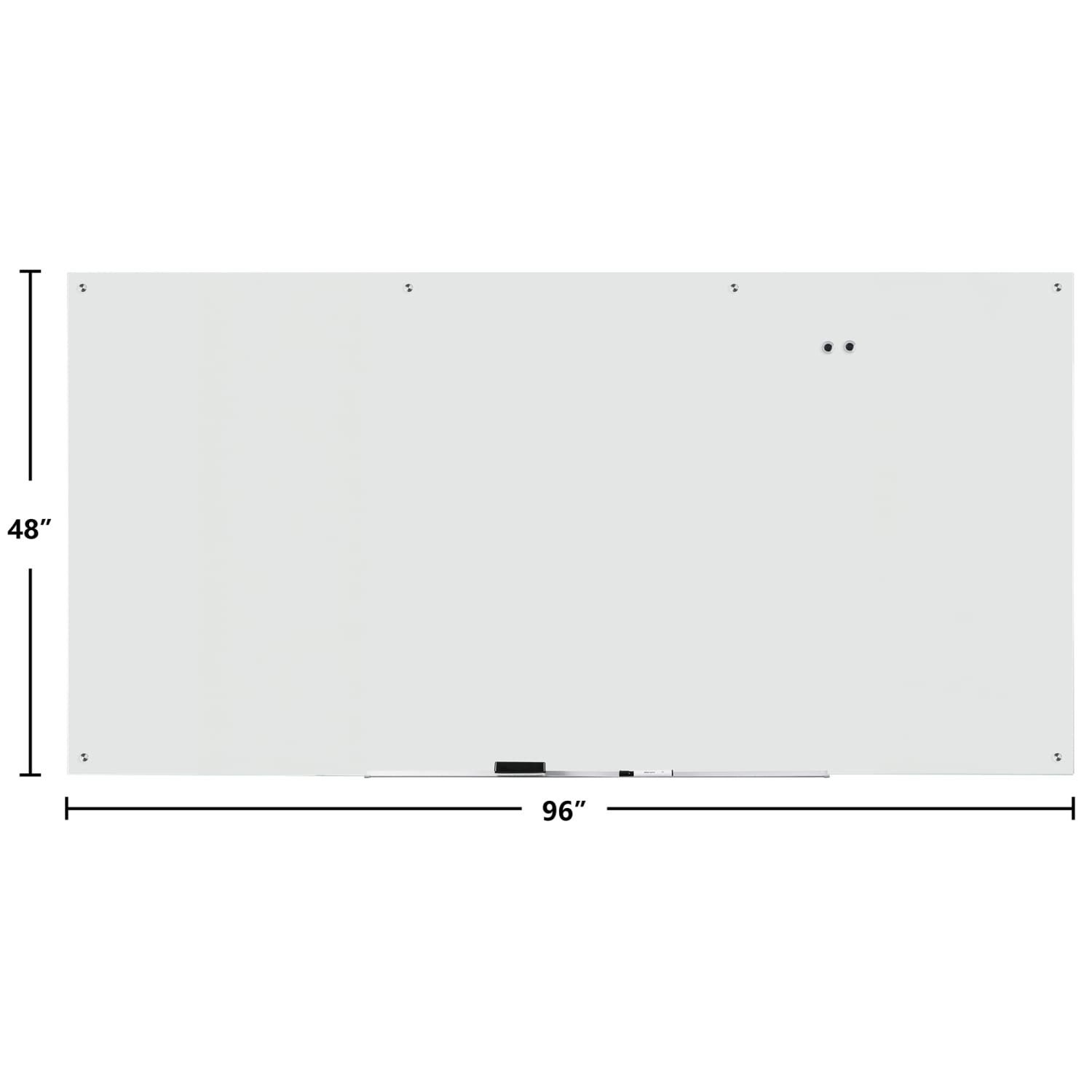 WorkPro Magnetic Glass Unframed Dry-Erase Whiteboard, 96in x 48in, White - Image 3
