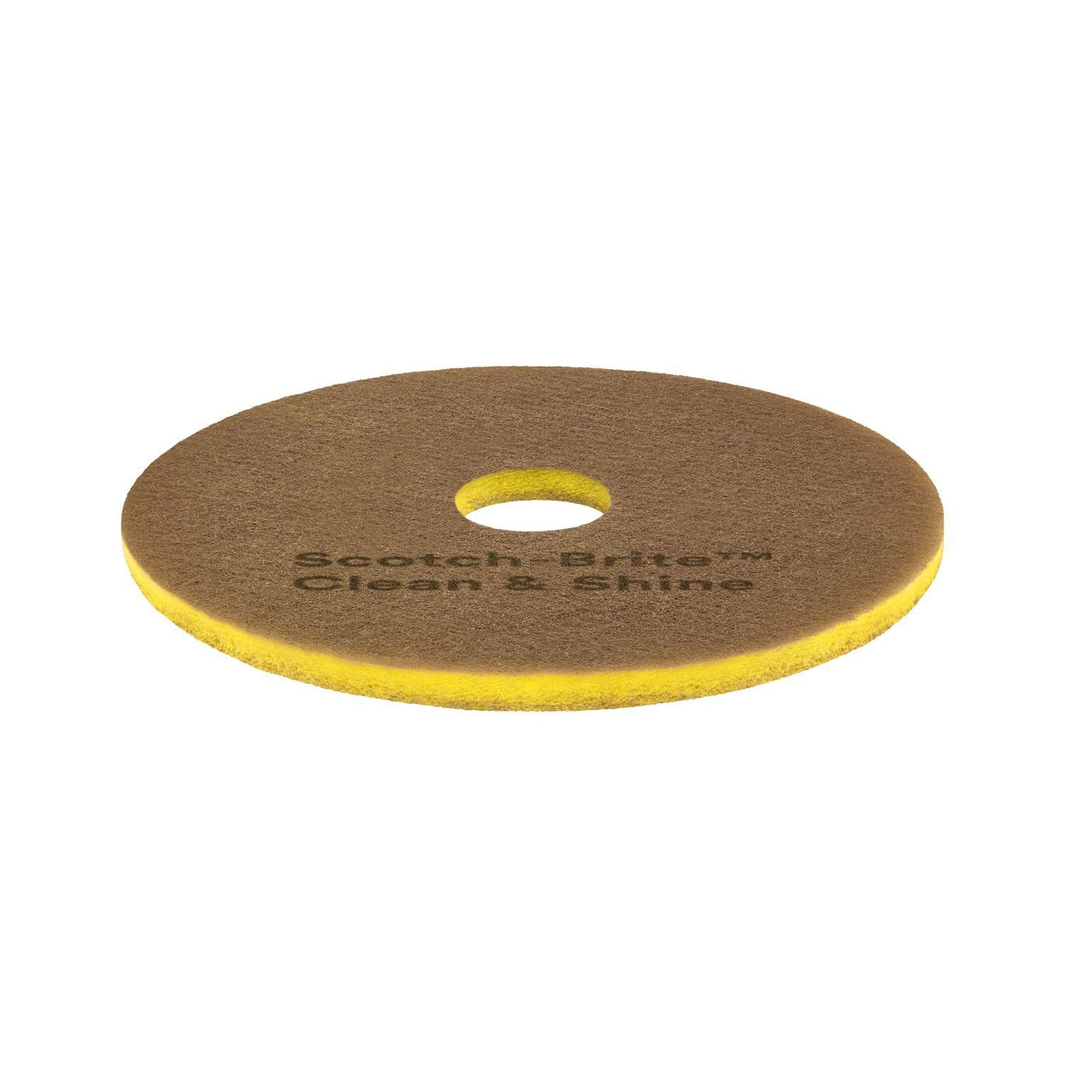 Scotch-Brite Clean & Shine Floor Pads, 14in, Yellow/Gold, Case Of 5 - Image 5