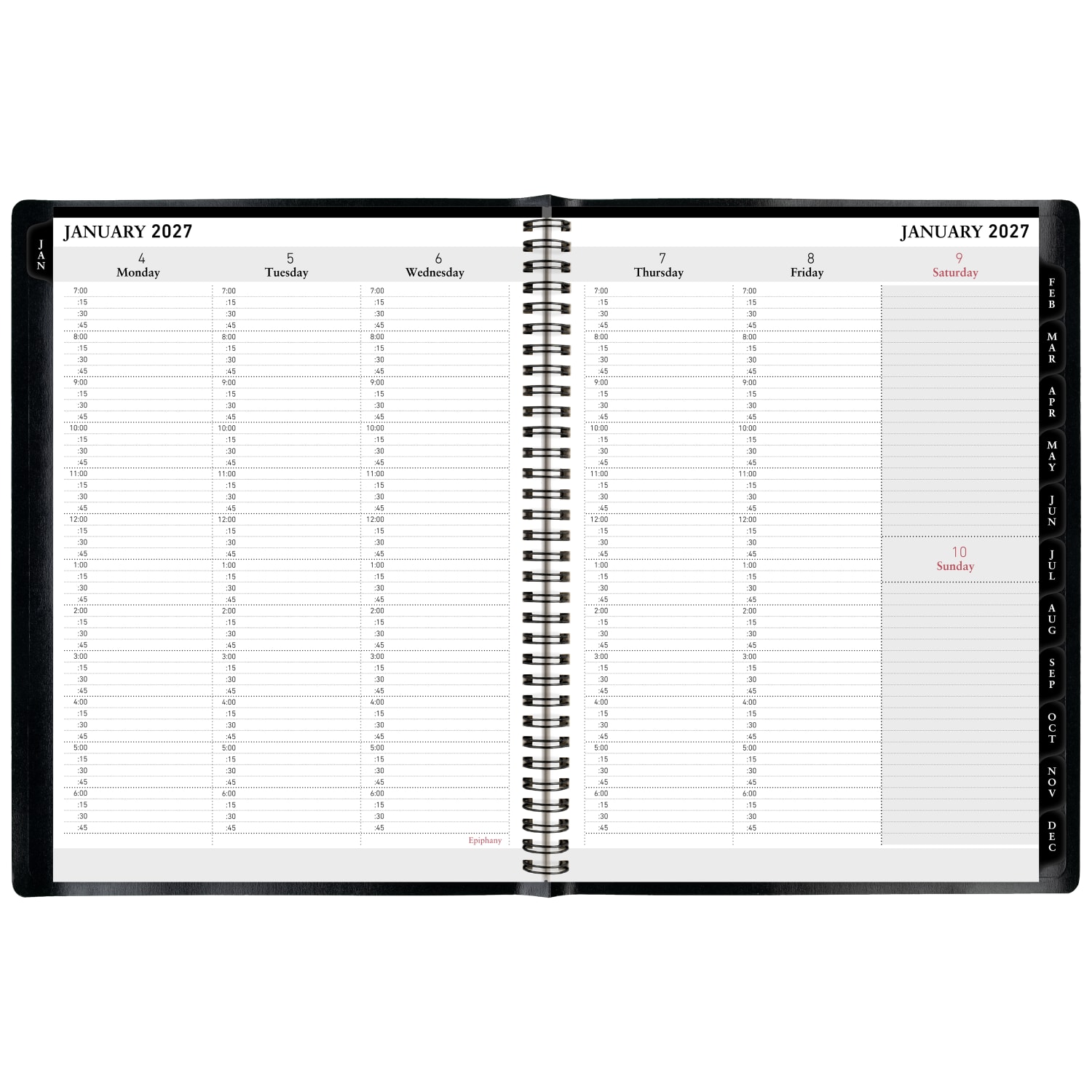 Office Depot Brand Weekly Monthly Planner, 8in x 11in, Black, January 2027 to December 2027, OD71080027 - Image 3