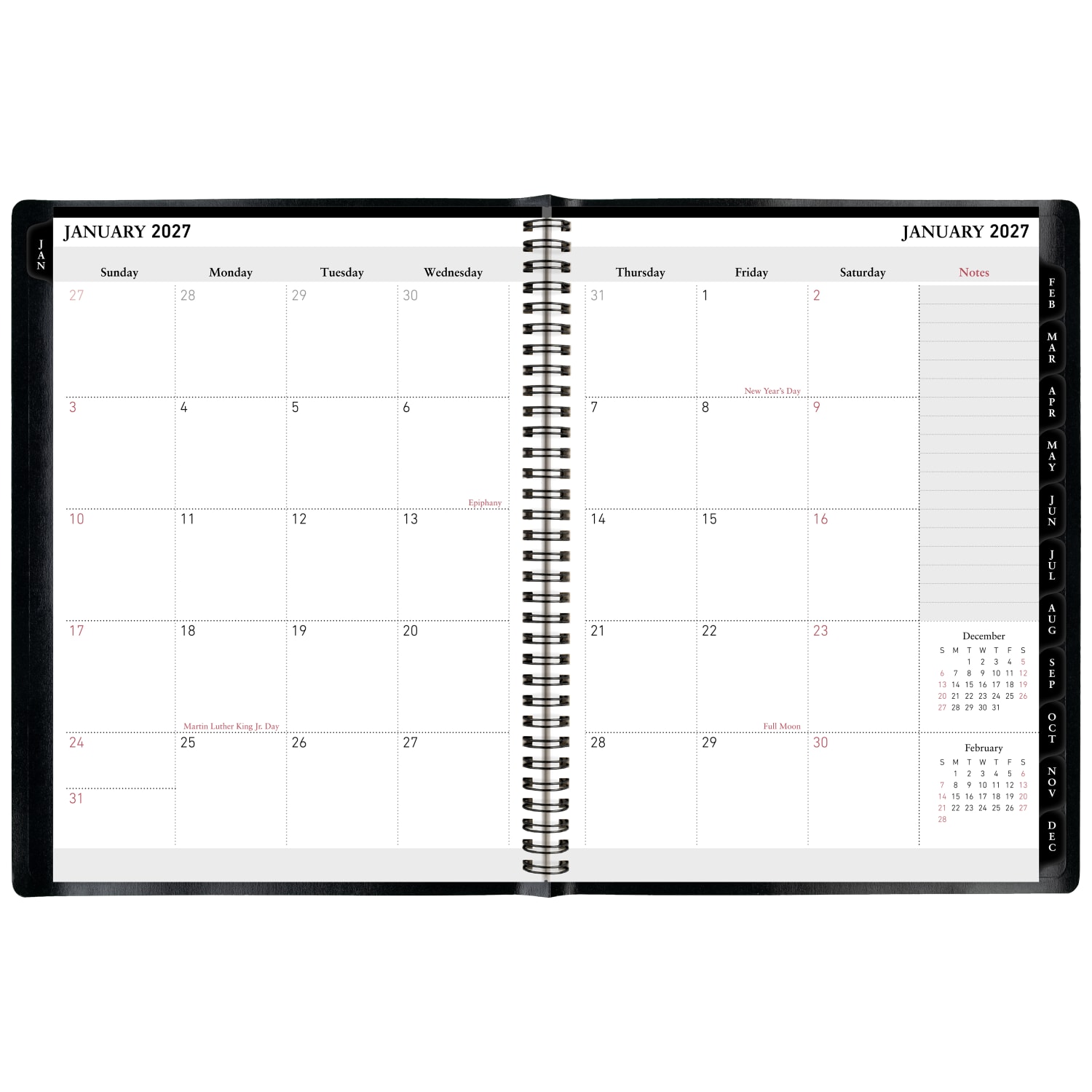 Office Depot Brand Weekly Monthly Planner, 8in x 11in, Black, January 2027 to December 2027, OD71080027 - Image 4