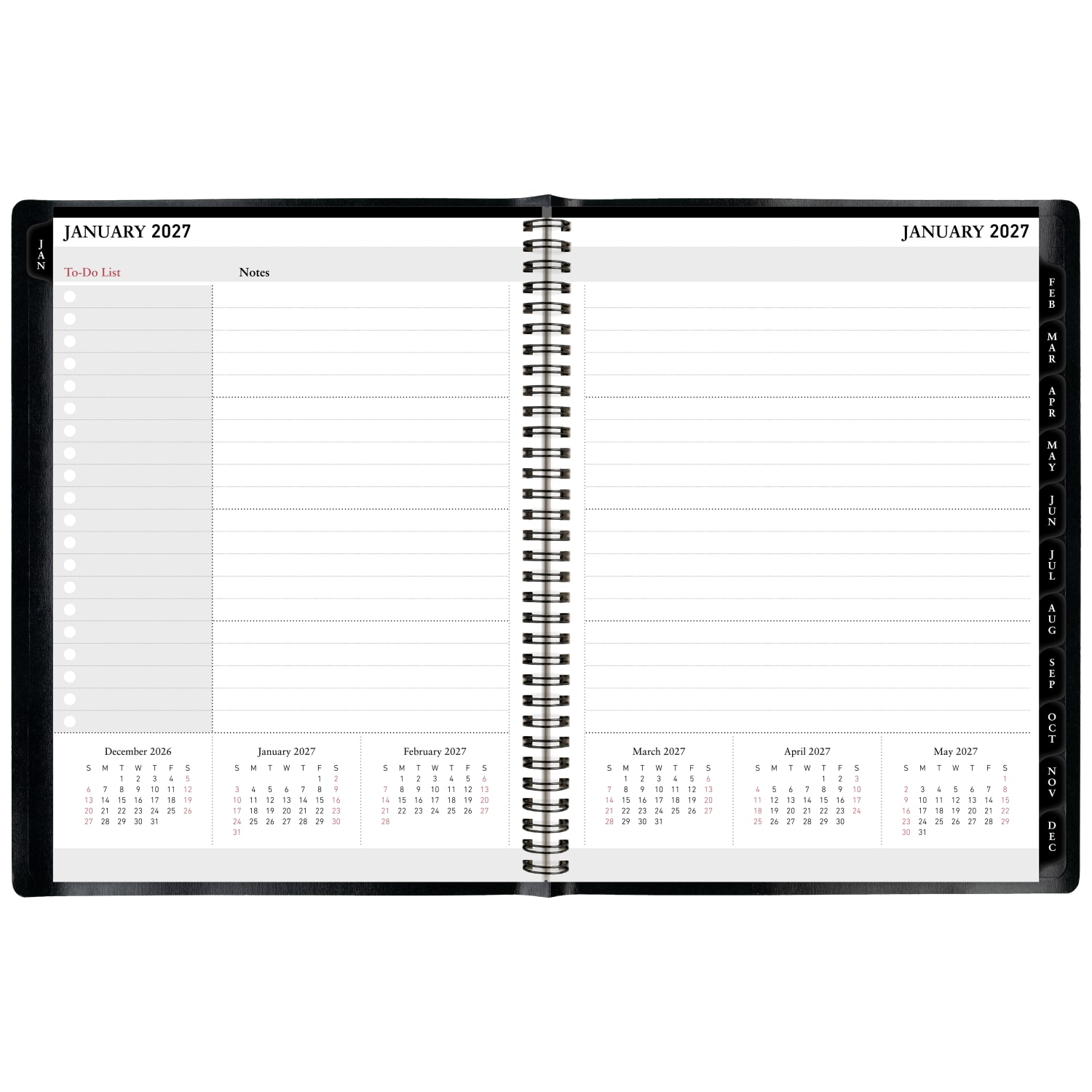 Office Depot Brand Weekly Monthly Planner, 8in x 11in, Black, January 2027 to December 2027, OD71080027 - Image 5