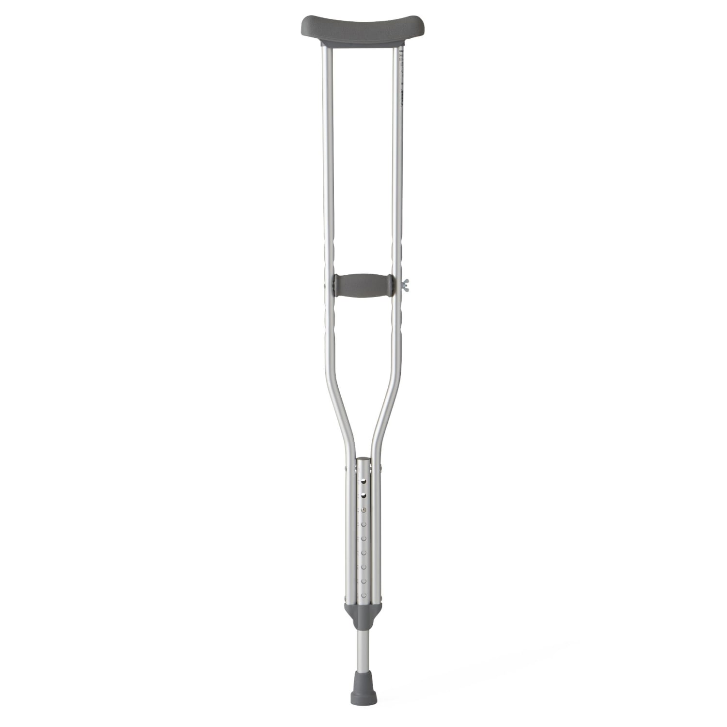 Medline Standard Aluminum Youth Crutches, Fits Users 5ft10in - 6ft6in, Silver, Pack Of 8
