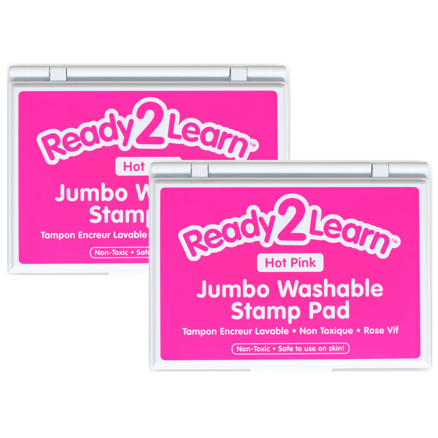 Ready 2 Learn Jumbo Washable Stamp Pads, 4-15/16in x 6-3/4in, Hot Pink, Pack Of 2 Pads