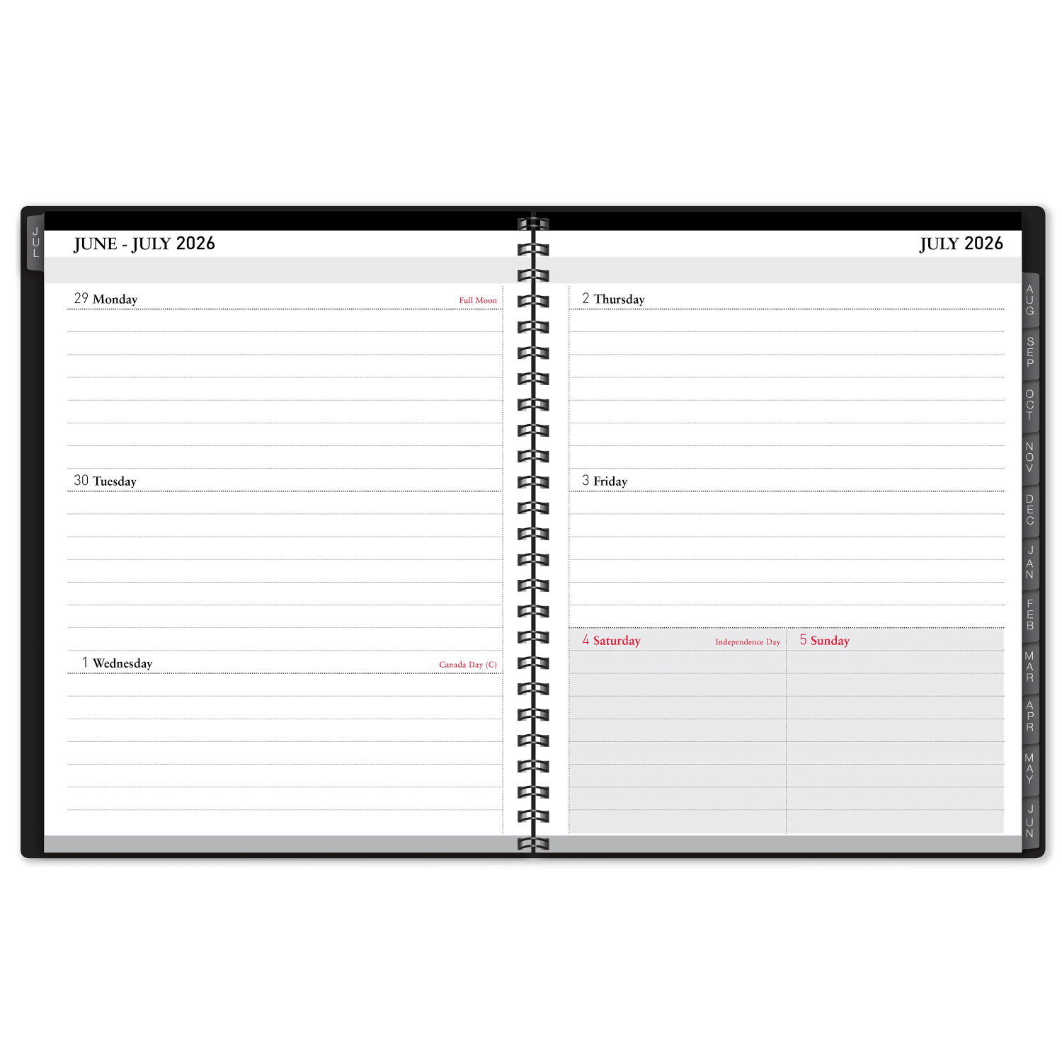 2026-2027 Office Depot Brand 18-Month Weekly/Monthly Academic Planner, 6in x 8in, 30% Recycled, Black, July 2026 To December 2027 - Image 4