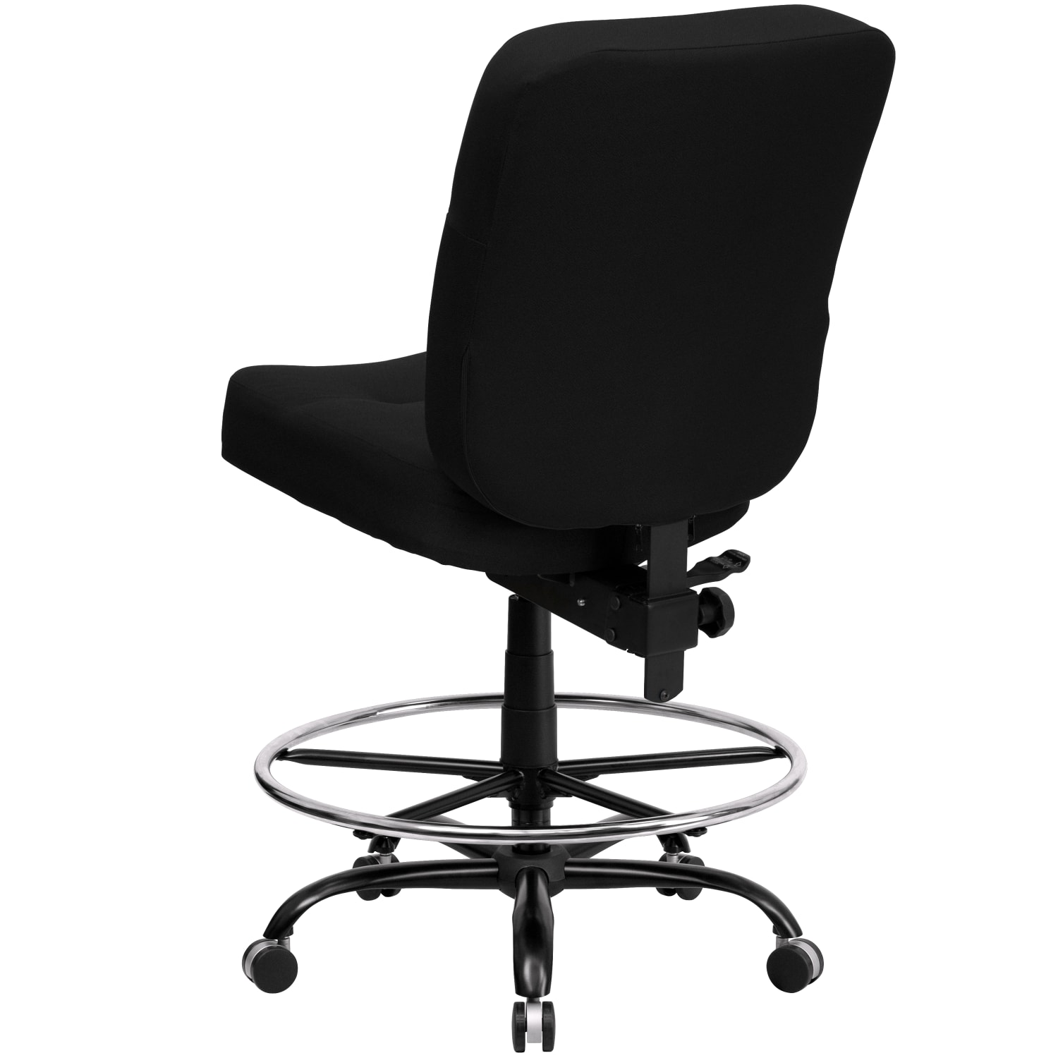 Flash Furniture HERCULES Series Big & Tall 400 lb. Rated Ergonomic Drafting Chair with Rectangular Back, Black - Image 4