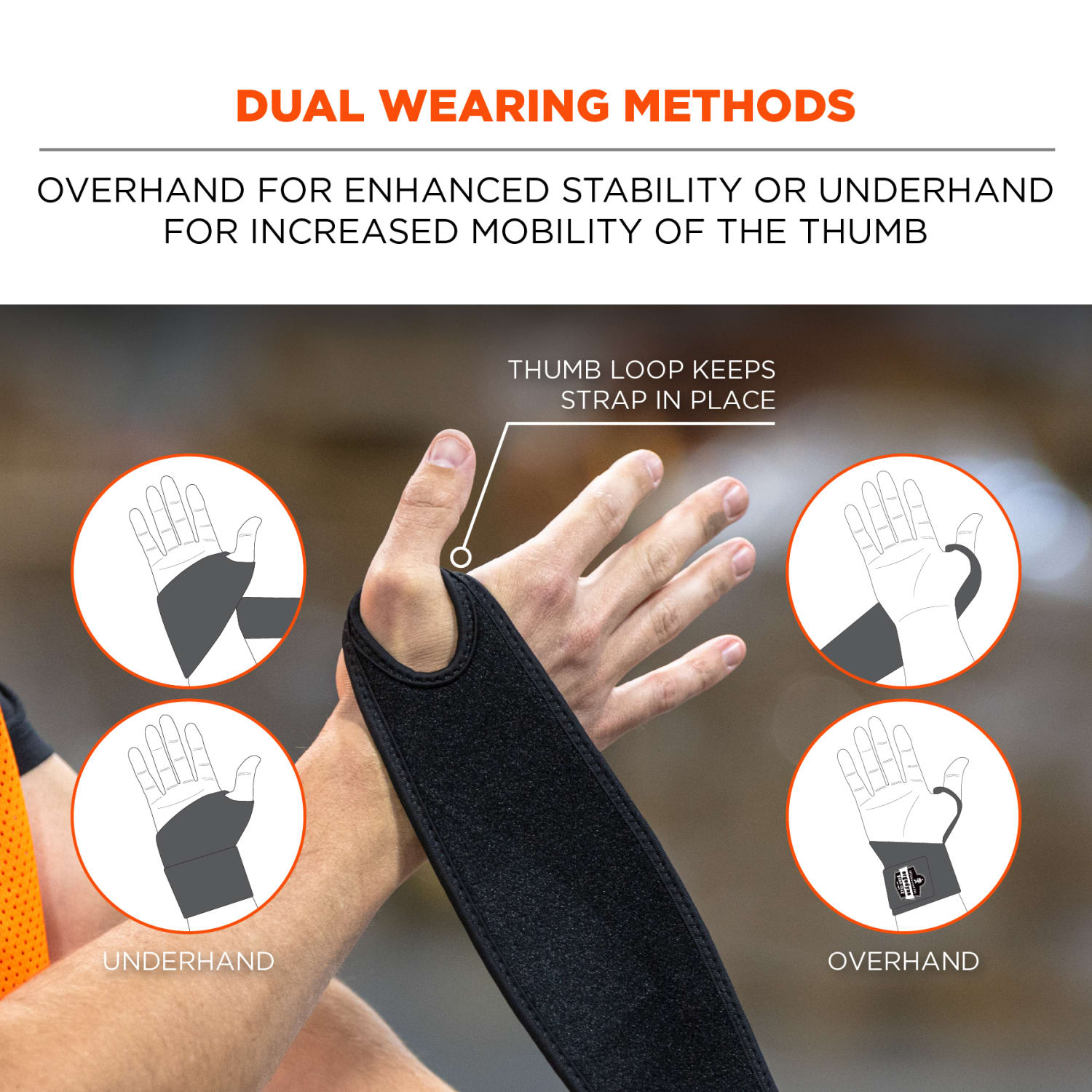 Ergodyne ProFlex 425 Neoprene Wrist Wrap Support With Thumb Loop, Black - Image 5
